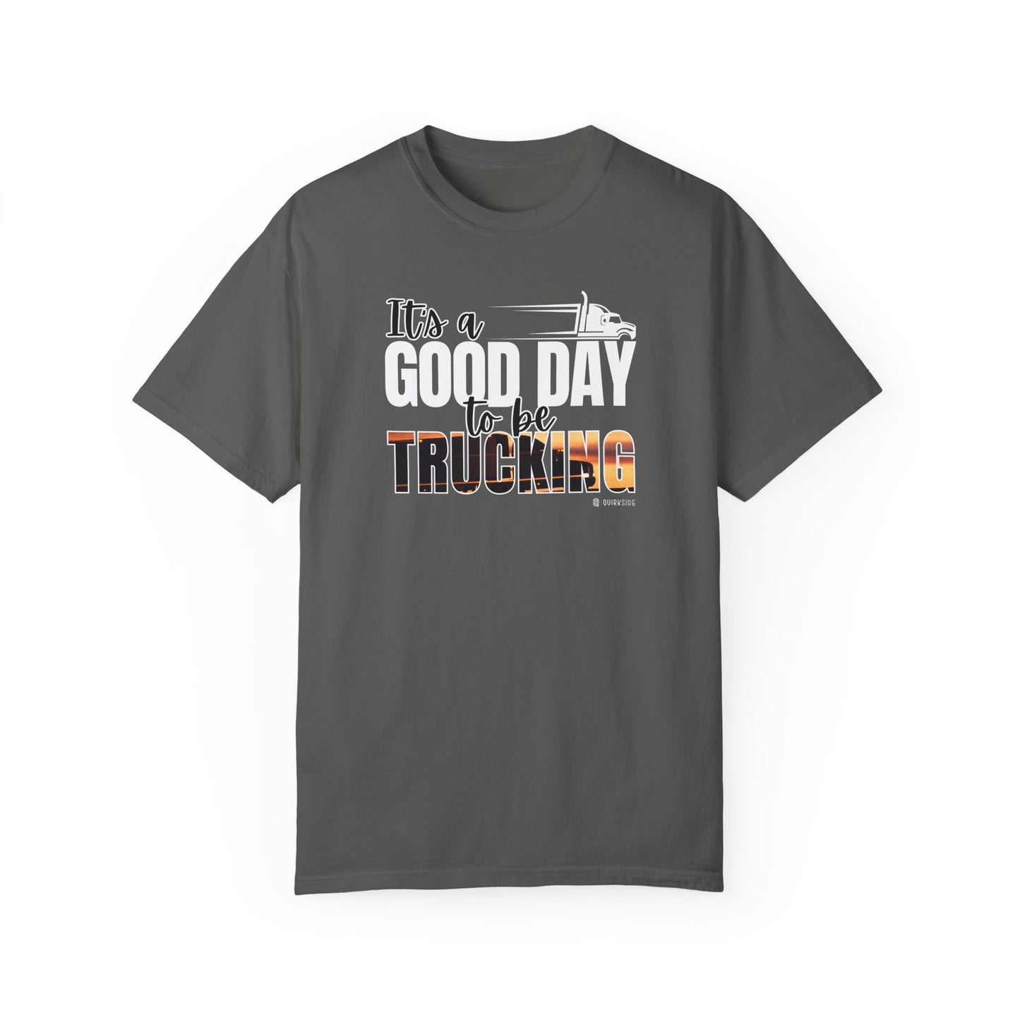 Trucking T-shirt, Truckers Tee, Highway Driver Shirt, On The Road Top, Unisex Tee, Comfortable Garment-Dyed Shirt