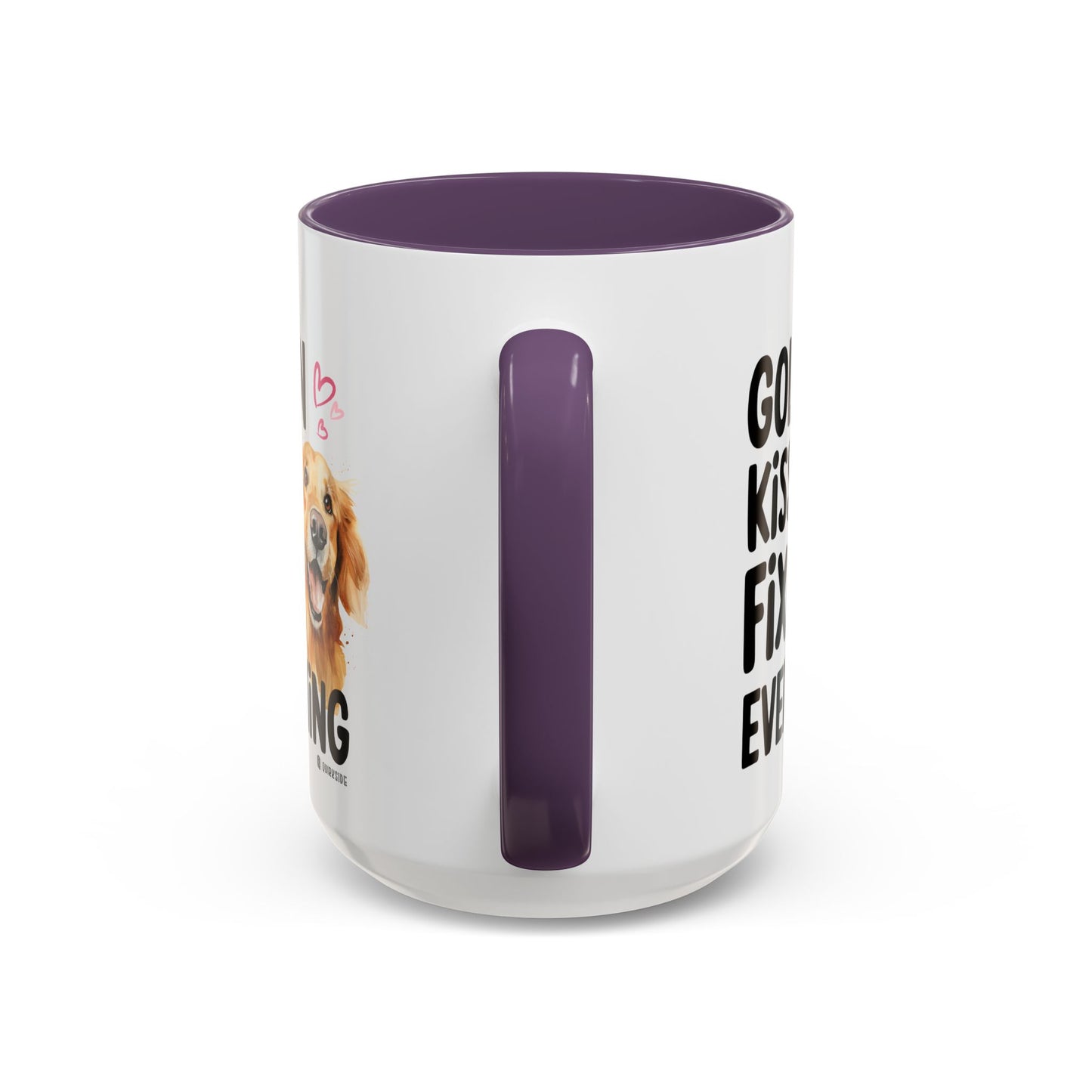 Golden Kisses Fix Everything Mug, Dog Lover Gift, Pet Owner Coffee Cup, Cute Animal Lover Mug, Fun Pet Quote Mug