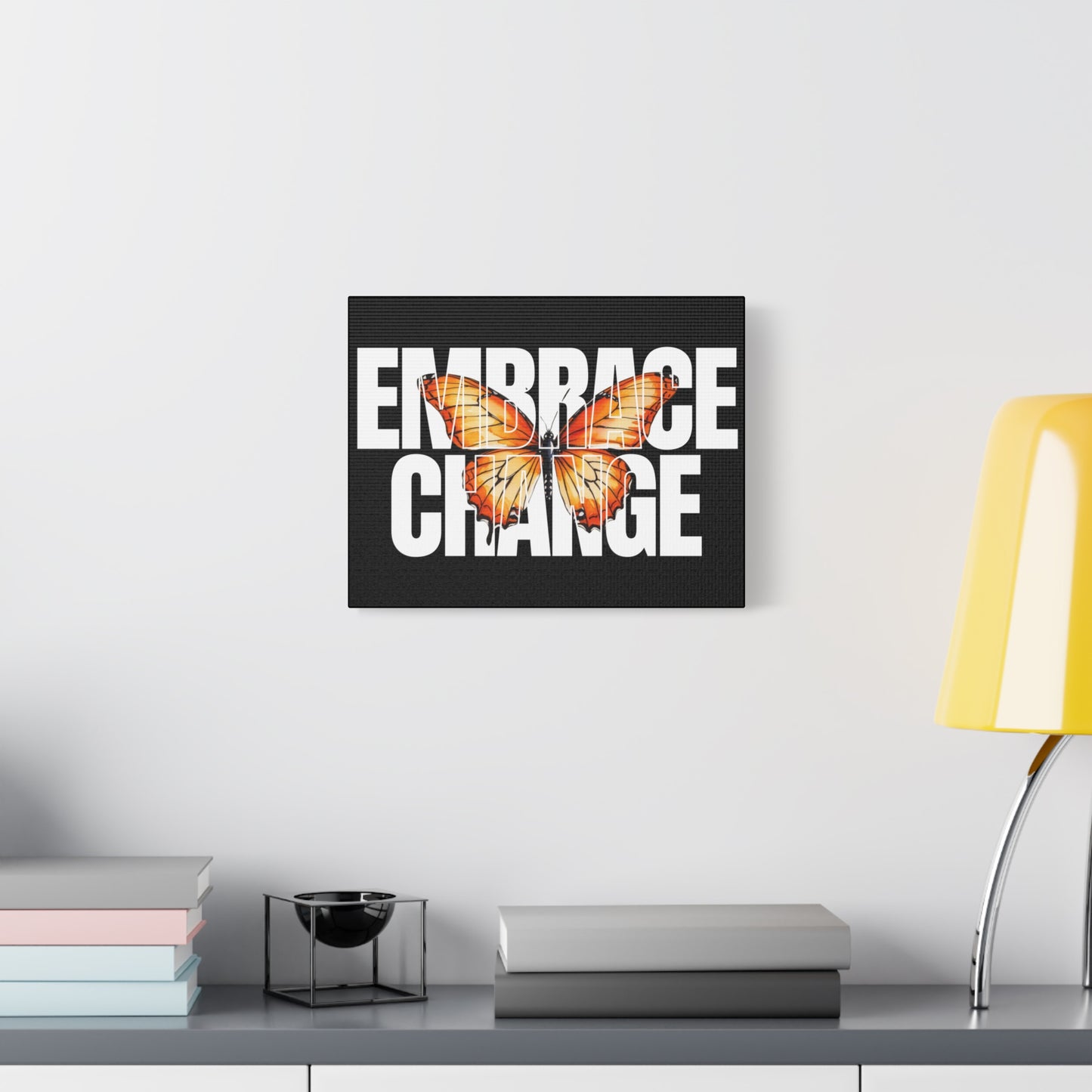 Butterfly Embrace Change Canvas Art, Motivational Wall Decor, Inspirational Gift for Home, Office, Art Print for Transformation