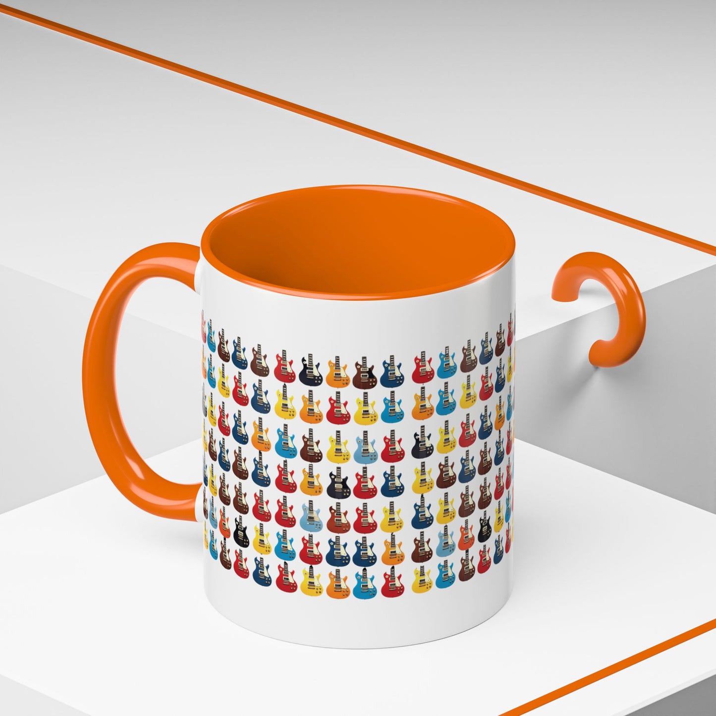 Coffee Mug - Wall of Guitars Design - Music Lover Gift
