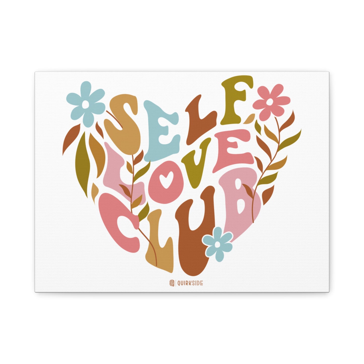 Self Love Club Canvas Art | Inspirational Wall Decor, Gift for Friends, Home and Office Decoration, Positive Vibes