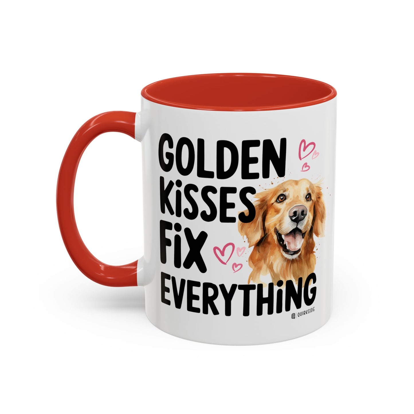 Golden Kisses Fix Everything Mug, Dog Lover Gift, Pet Owner Coffee Cup, Cute Animal Lover Mug, Fun Pet Quote Mug