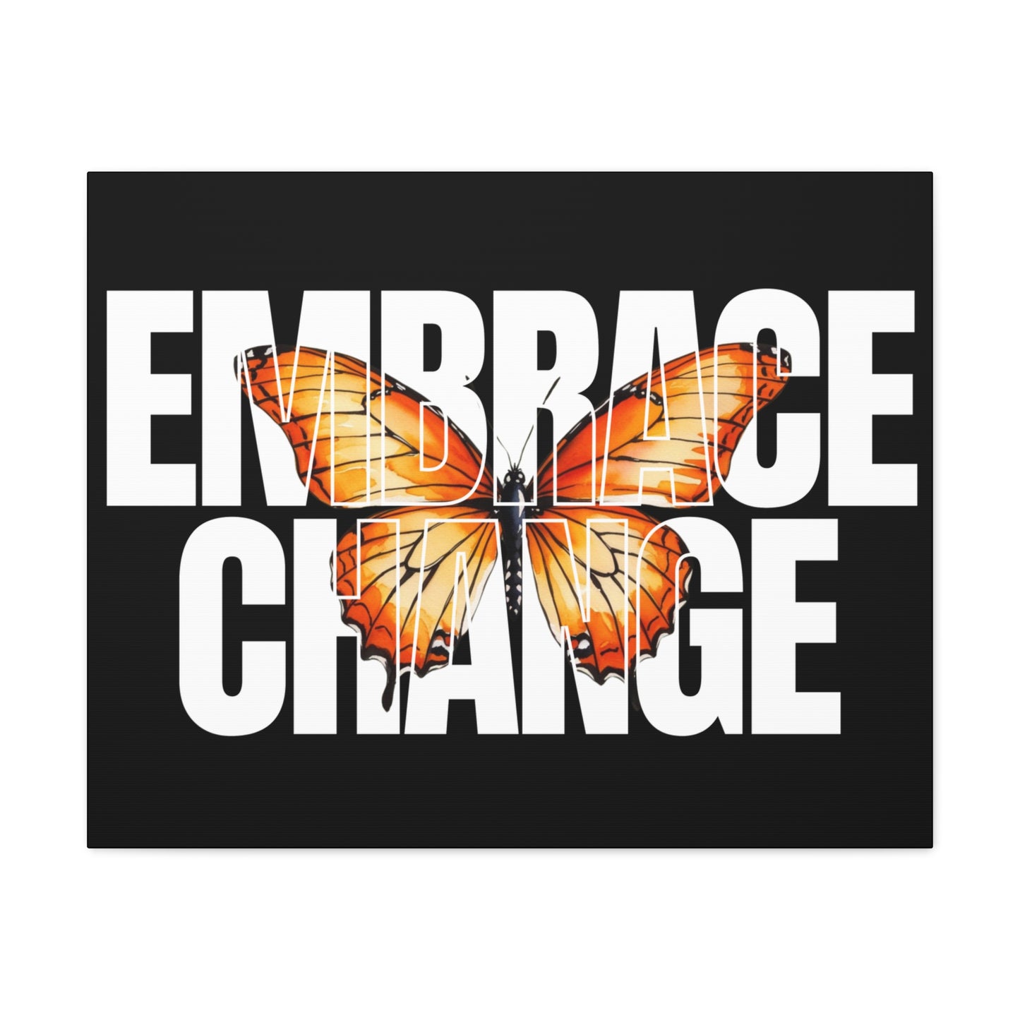 Butterfly Embrace Change Canvas Art, Motivational Wall Decor, Inspirational Gift for Home, Office, Art Print for Transformation
