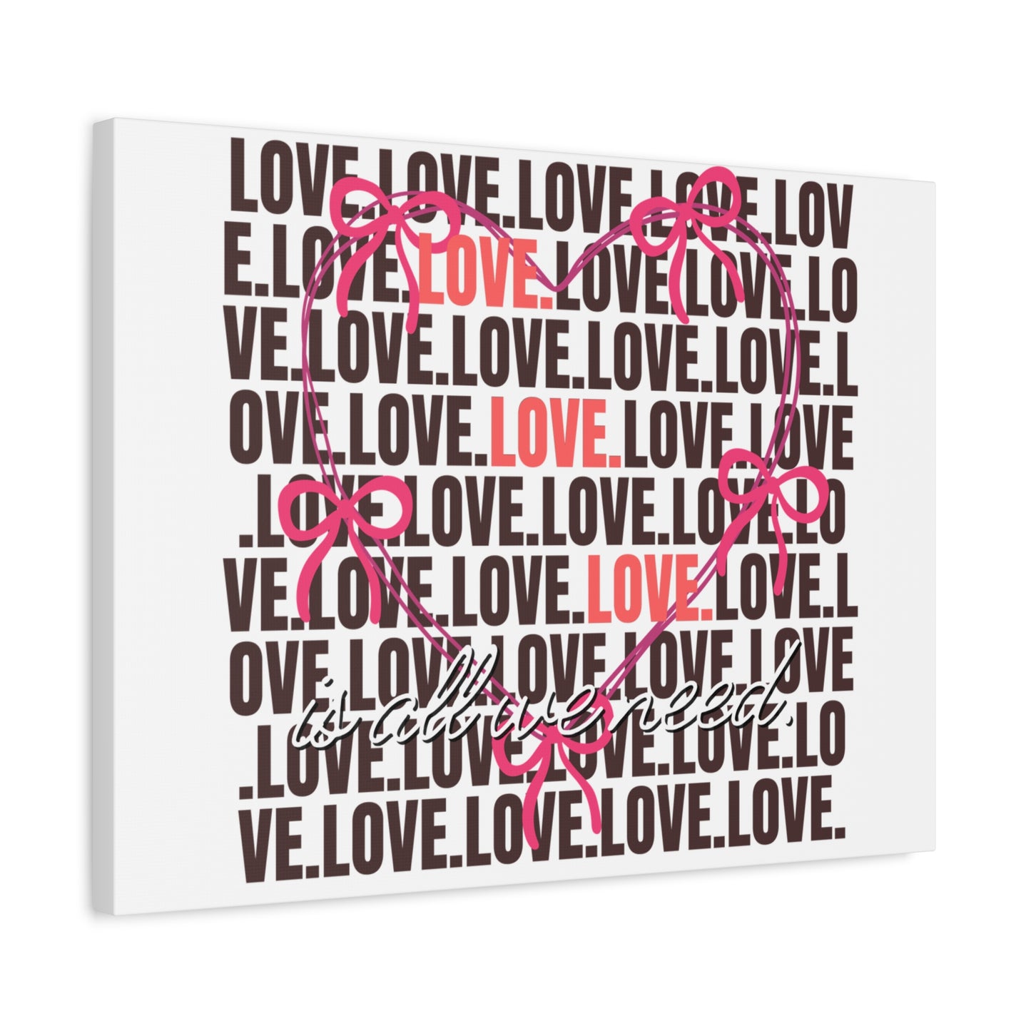 Love-Themed Canvas Art, Heart Wall Decor, Valentine's Gift, Romantic Home Decor, Engagement Present