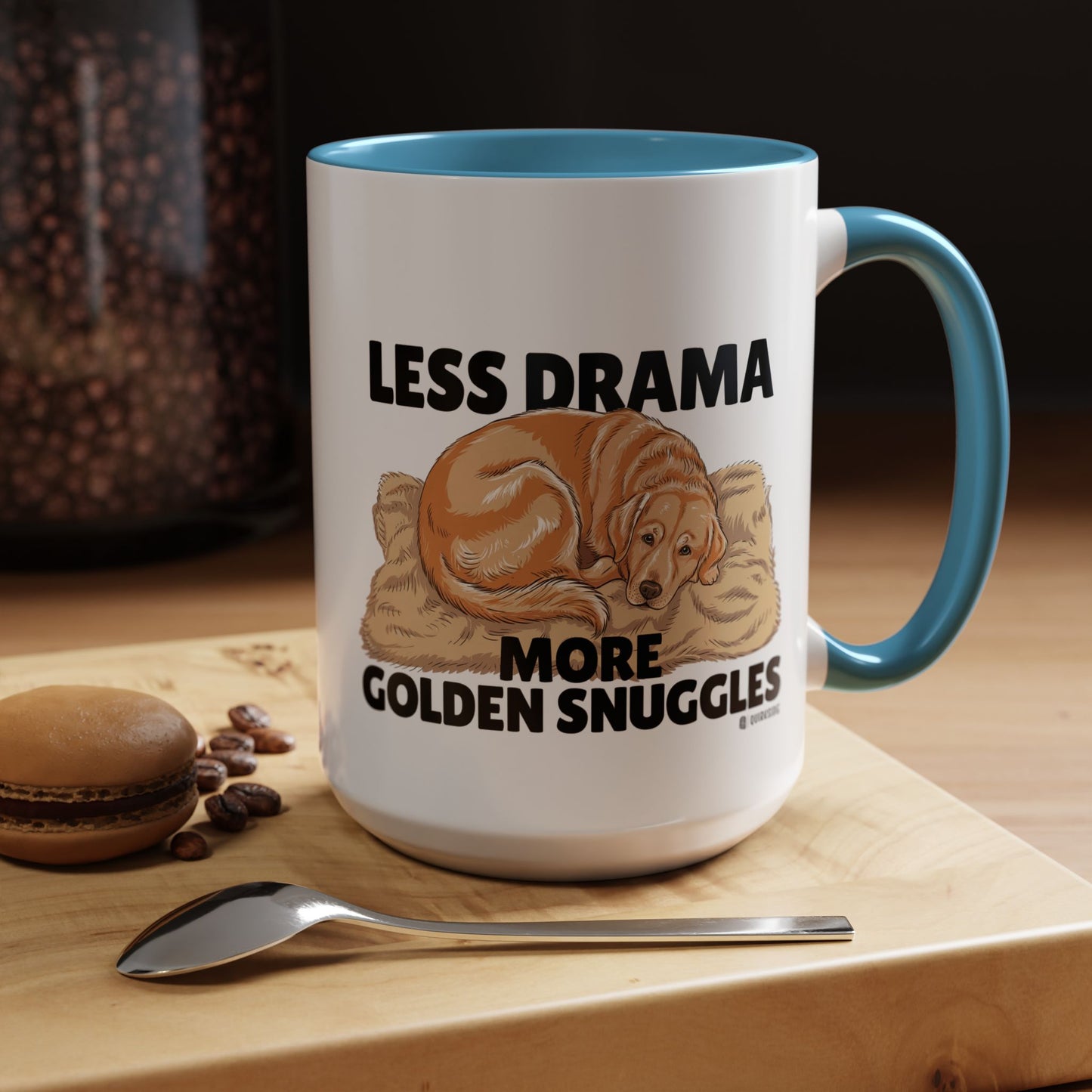 Golden Snuggles Coffee Mug - Less Drama More Snuggles, Dog Lover Gift, Perfect for Home, Funny Dog Mug, Pet Owner Treat
