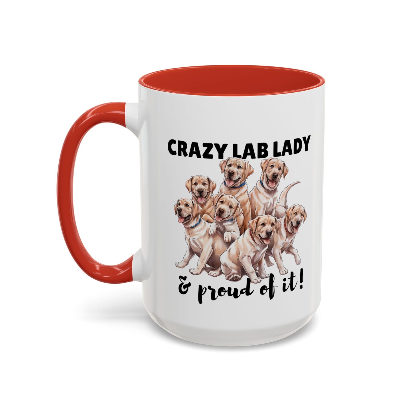 Crazy Lab Lady Coffee Mug - Dog Lover Gift, Pet Mom Mug, Funny Lab Dog Mug, Coffee Cup for Dog Owners, Animal Lover's Accessories