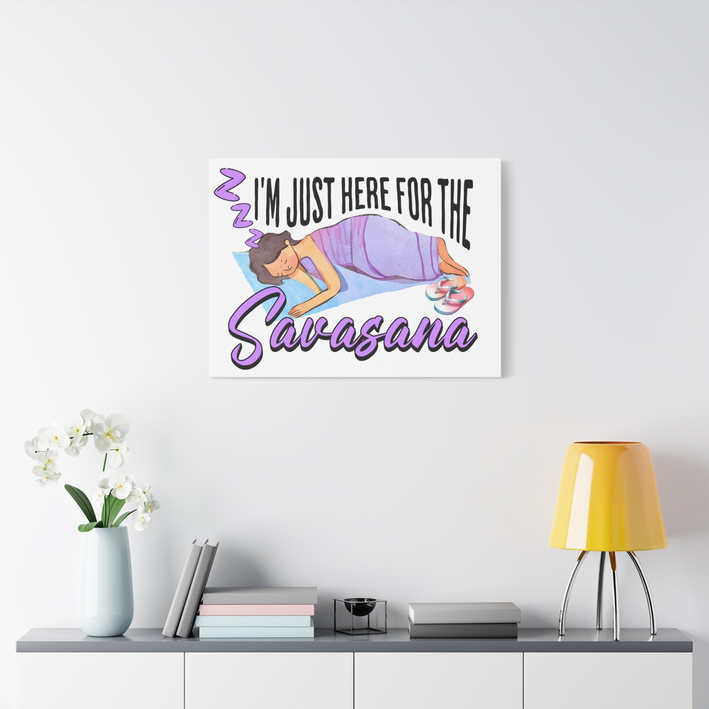 Savasana Wall Art, Yoga Decor, Relaxation Canvas, Mindfulness Gift, Bedroom Art, Unique Yoga Print, Meditation Decor