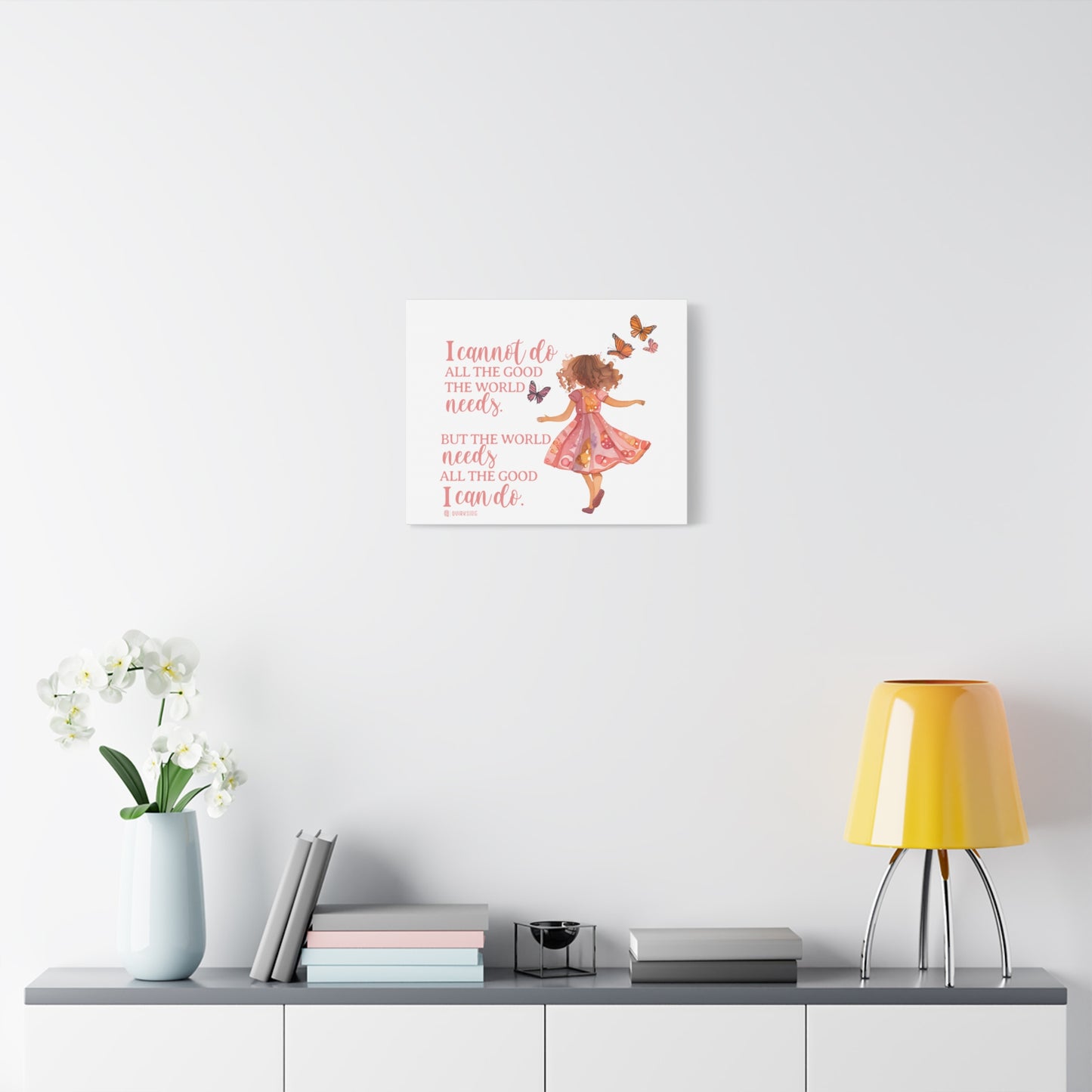 Inspirational Wall Art Canvas, Motivational Home Decor, Butterfly Quote Print, Gift for Her, Positive Vibes Wall Decor
