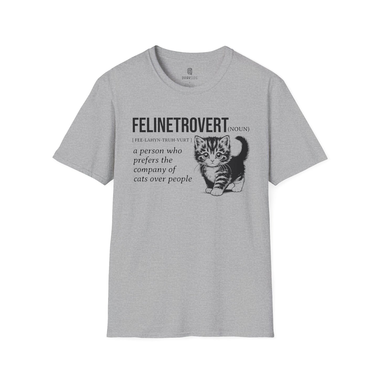 Cat Lover's Softstyle T-Shirt - Comfortable Tee for Feline Enthusiasts, Kitty Print Shirt, Animal Graphic Top, Cute Kitten T-Shirt, Pet - Quirkside Creations