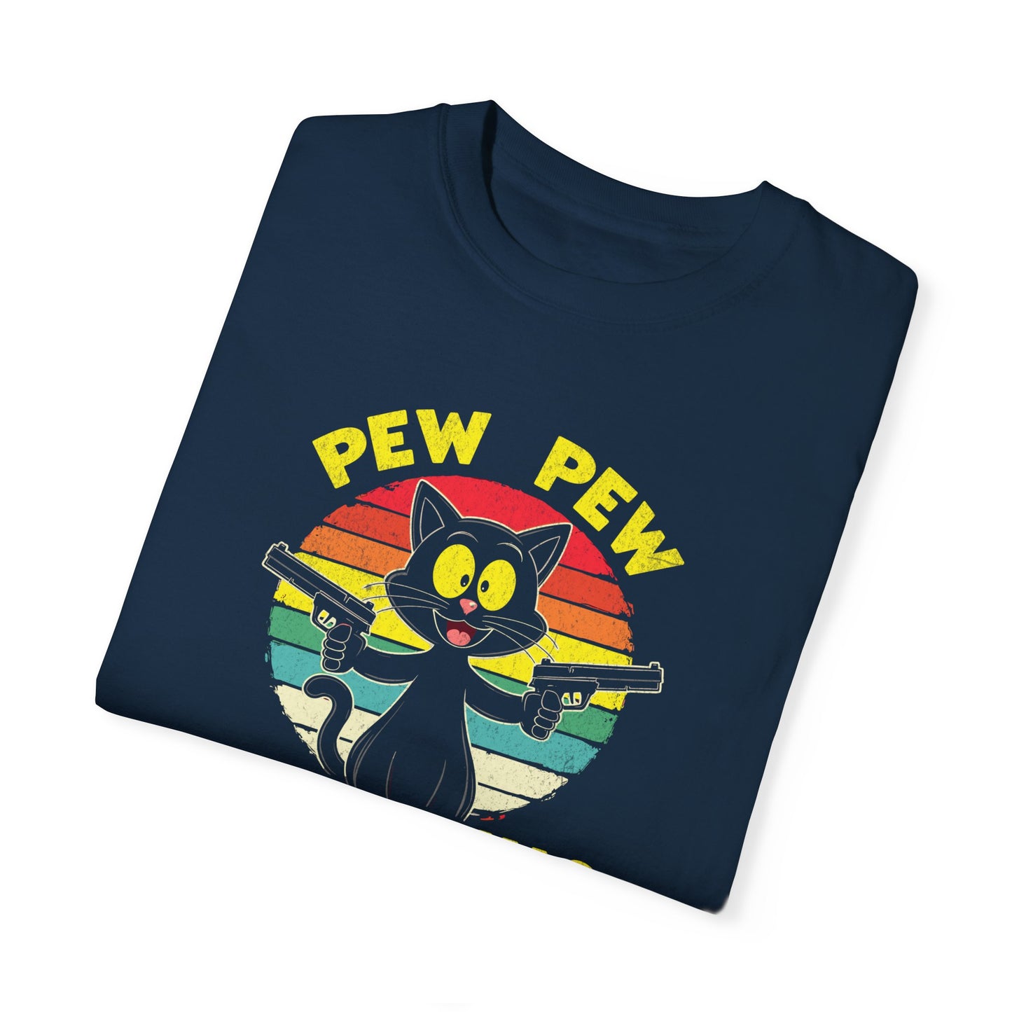 Cowboy Cat Funny T-Shirt, Western Style Tee, Unisex Garment-Dyed Shirt, Cat Lover Gift, Rodeo Apparel