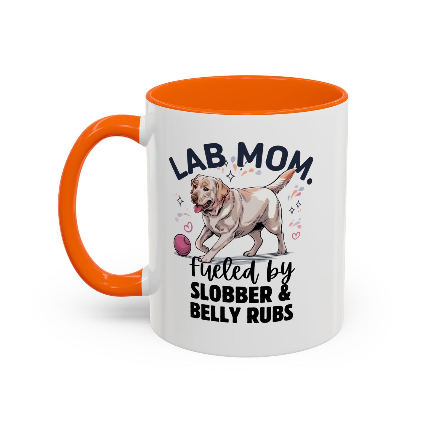 Lab Mom Coffee Mug - Fueled by Slobber & Belly Rubs, Dog Lover Gift, Pet Owner Coffee Cup, Personalized Dog Mom Mug, Cute Animal Mug