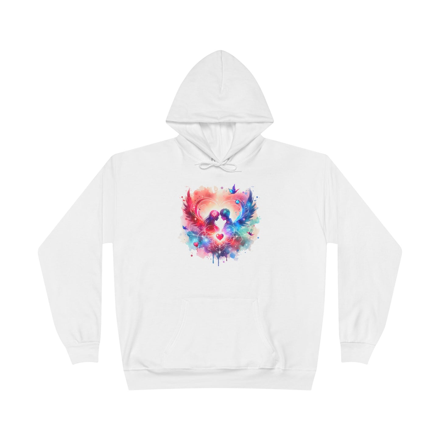 Symbol of Love Unisex Hoodie Sweatshirt, Valentine's Day Gift, Eco-Friendly Pullover, Artistic Design, Colorful Hoodie, Romantic Apparel - Quirkside Creations