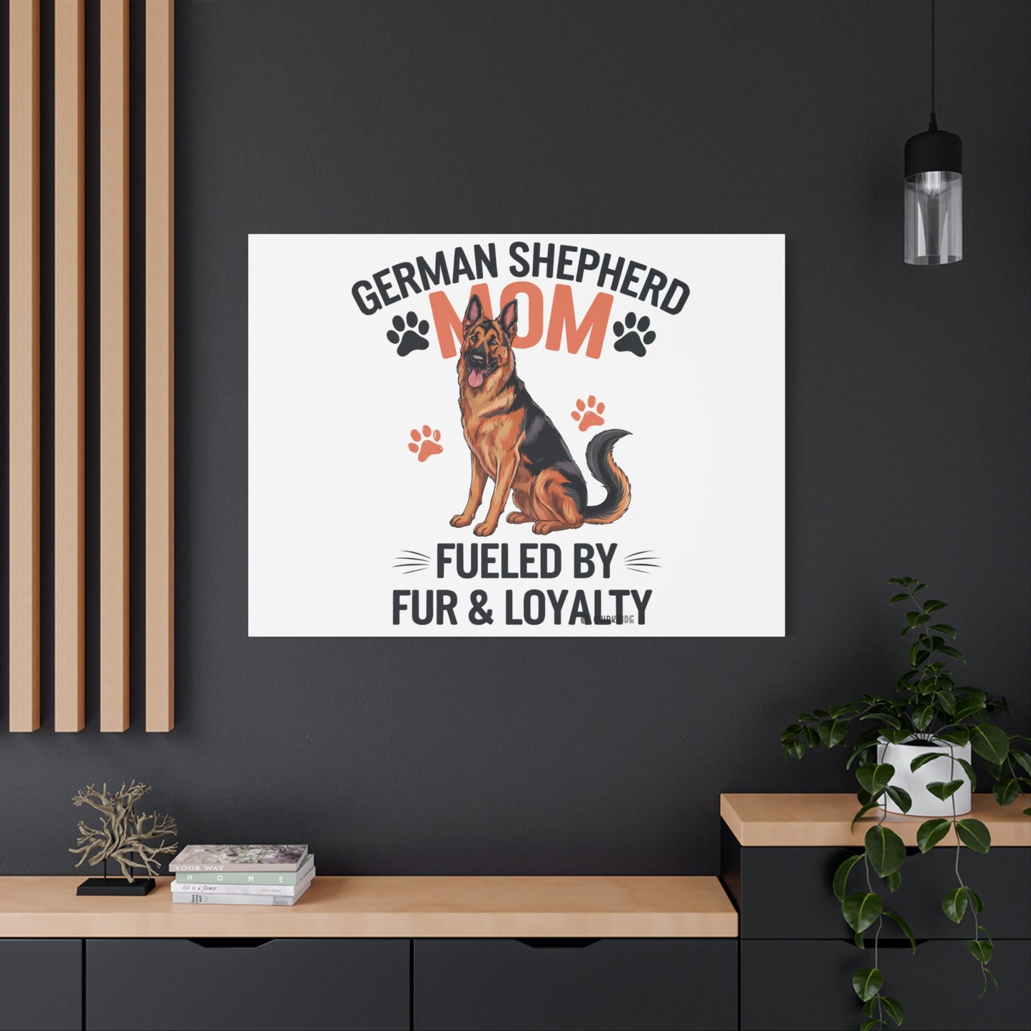German Shepherd Mom Canvas Wall Art, Dog Lover Decor, Pet Owner Gift, Home Sweet Home Art, Animal Lover Wall Decor