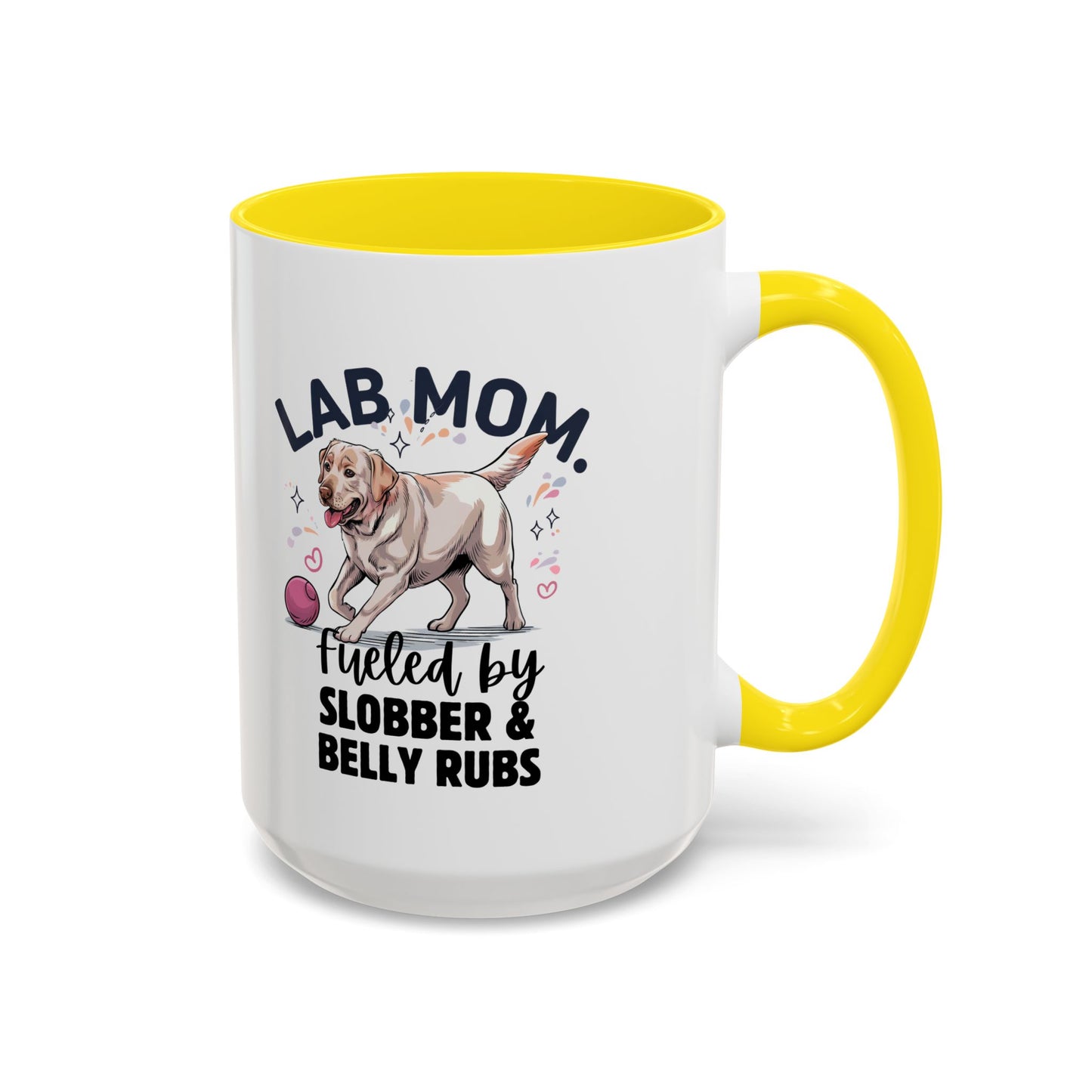 Lab Mom Coffee Mug - Fueled by Slobber & Belly Rubs, Dog Lover Gift, Pet Owner Coffee Cup, Personalized Dog Mom Mug, Cute Animal Mug