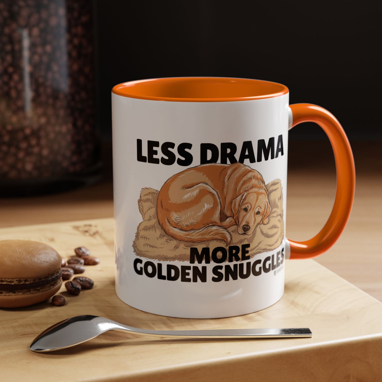 Golden Snuggles Coffee Mug - Less Drama More Snuggles, Dog Lover Gift, Perfect for Home, Funny Dog Mug, Pet Owner Treat