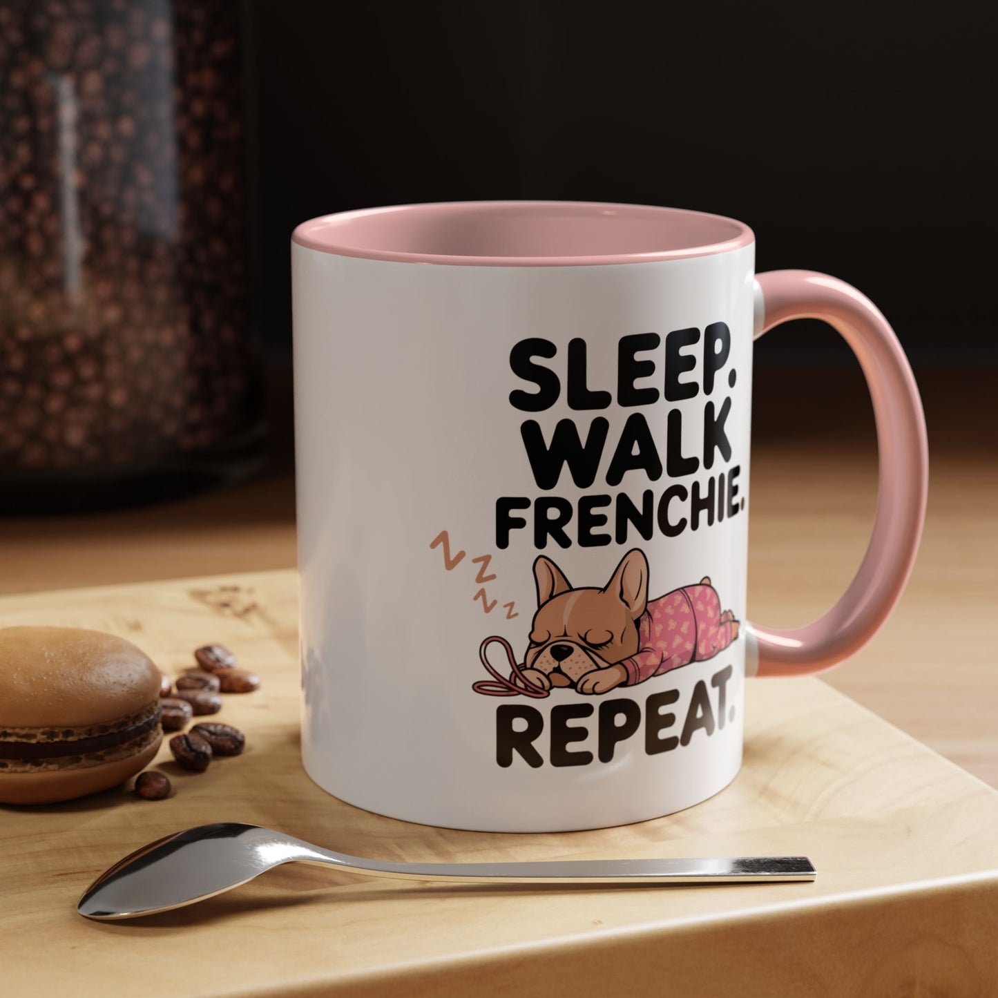French Bulldog Coffee Mug with Cute Sleepy Design, Dog Lover Gift, Humorous Mug, Pet Owner Essentials, Frenchie Appreciation