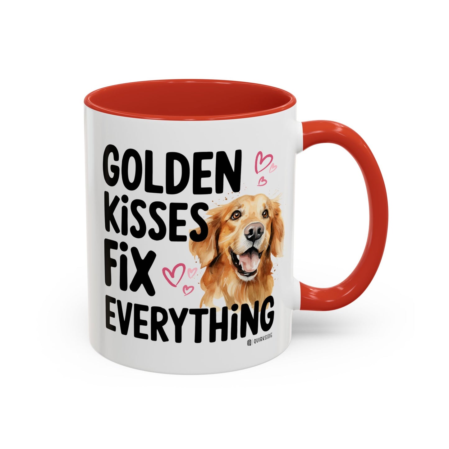 Golden Kisses Fix Everything Mug, Dog Lover Gift, Pet Owner Coffee Cup, Cute Animal Lover Mug, Fun Pet Quote Mug