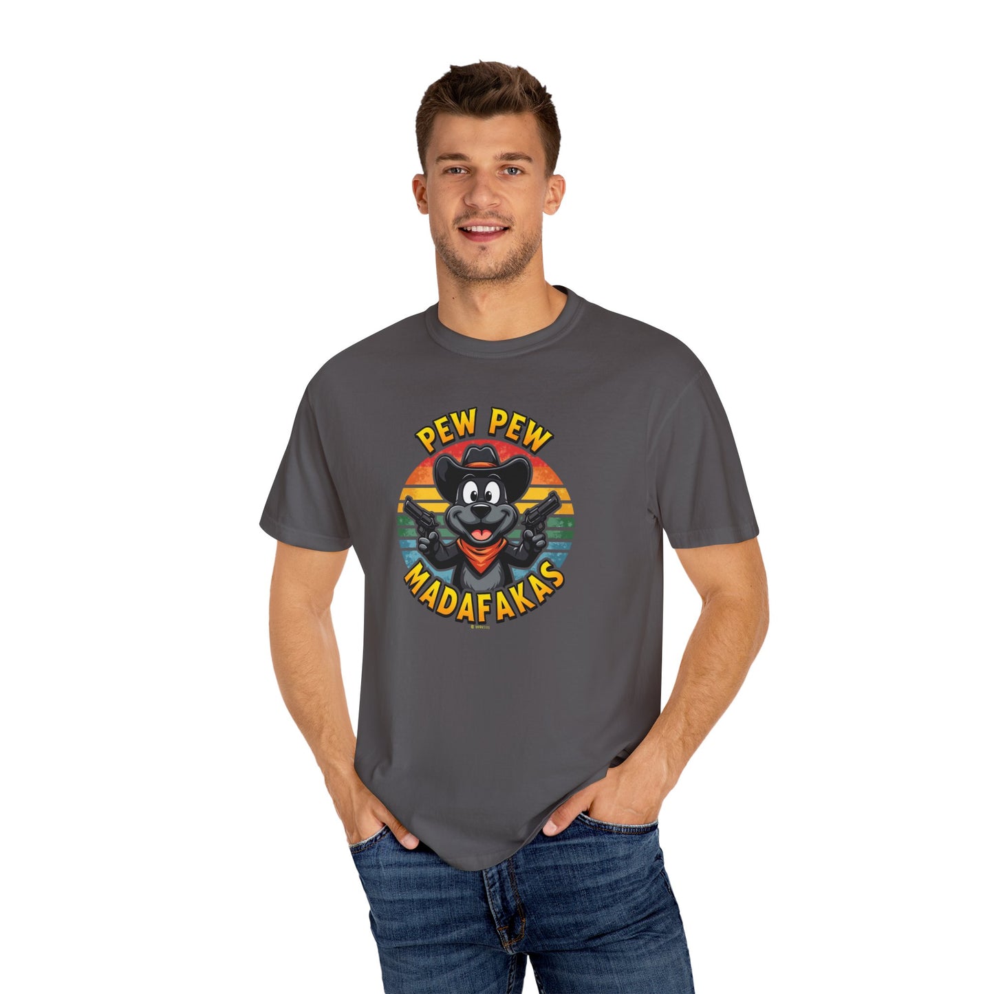 Cowboy Dog Funny T-Shirt, Western Style Tee, Unisex Garment-Dyed Shirt, Dog Lover Gift, Rodeo Apparel