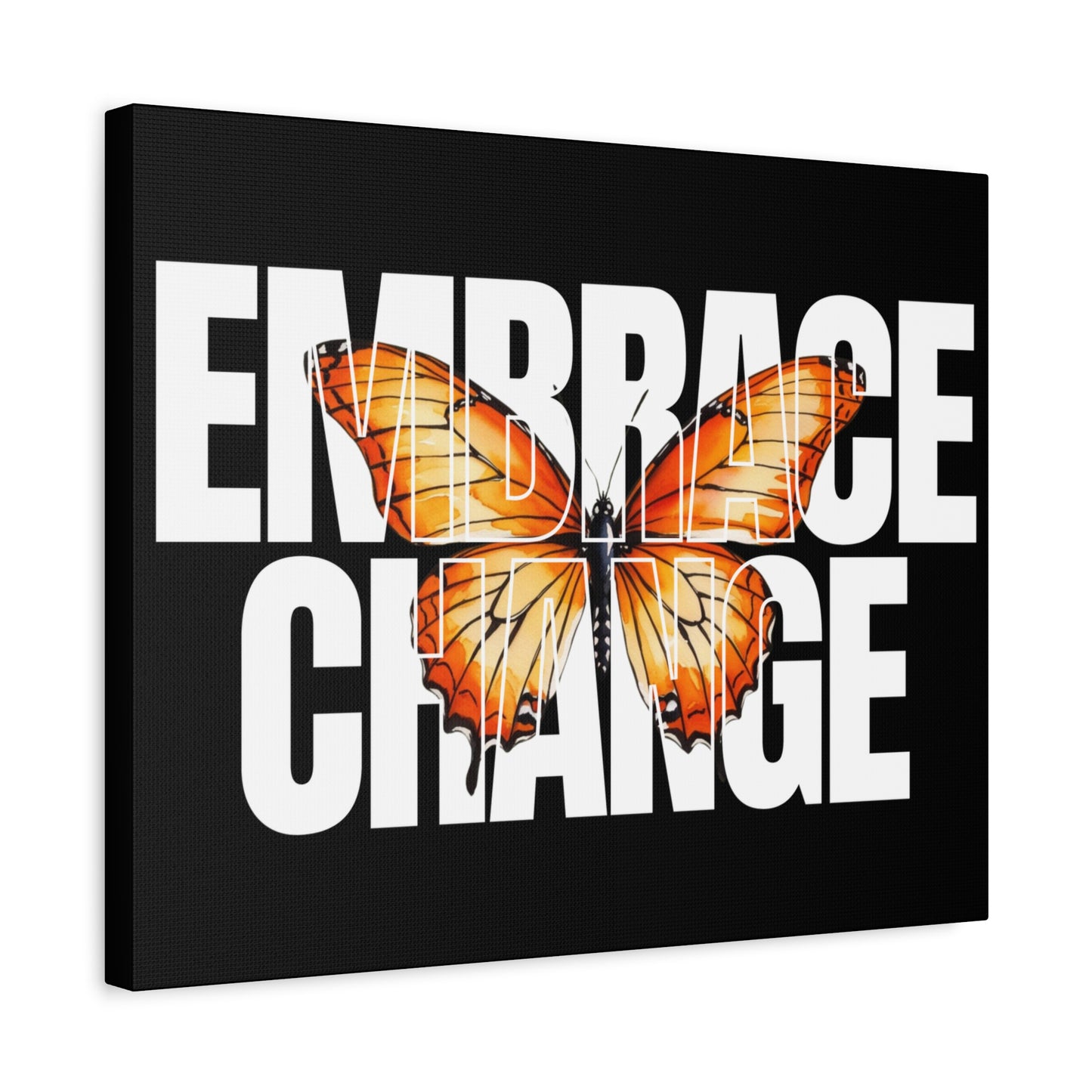Butterfly Embrace Change Canvas Art, Motivational Wall Decor, Inspirational Gift for Home, Office, Art Print for Transformation