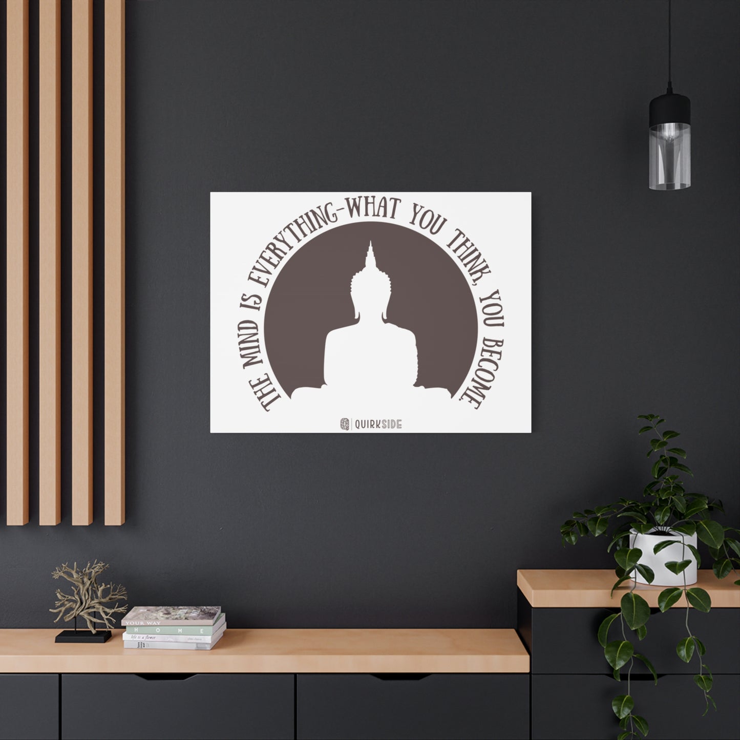 Mindfulness Buddha Canvas Art, Inspirational Wall Decor, Meditation Quote Print, Zen Home Decor, Gift for Yogis and Mindfulness Lovers
