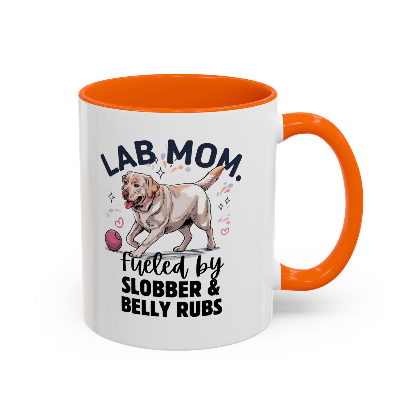 Lab Mom Coffee Mug - Fueled by Slobber & Belly Rubs, Dog Lover Gift, Pet Owner Coffee Cup, Personalized Dog Mom Mug, Cute Animal Mug