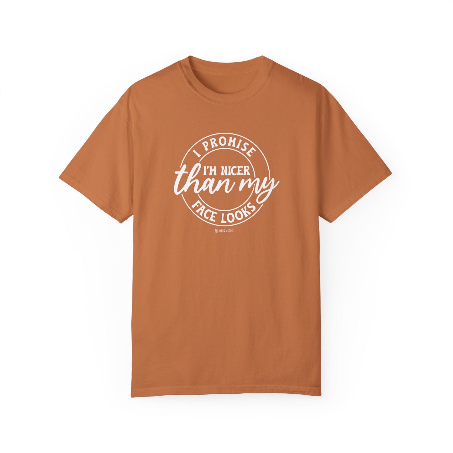 Funny Nice Person Inside Statement, Unisex Garment-Dyed T-shirt, Humorous Tee, Sarcastic Graphic Shirt, Unique Gift Idea, Cool Top - Quirkside Creations
