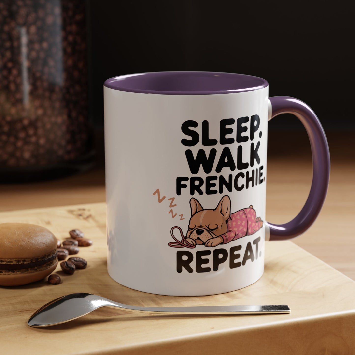 French Bulldog Coffee Mug with Cute Sleepy Design, Dog Lover Gift, Humorous Mug, Pet Owner Essentials, Frenchie Appreciation