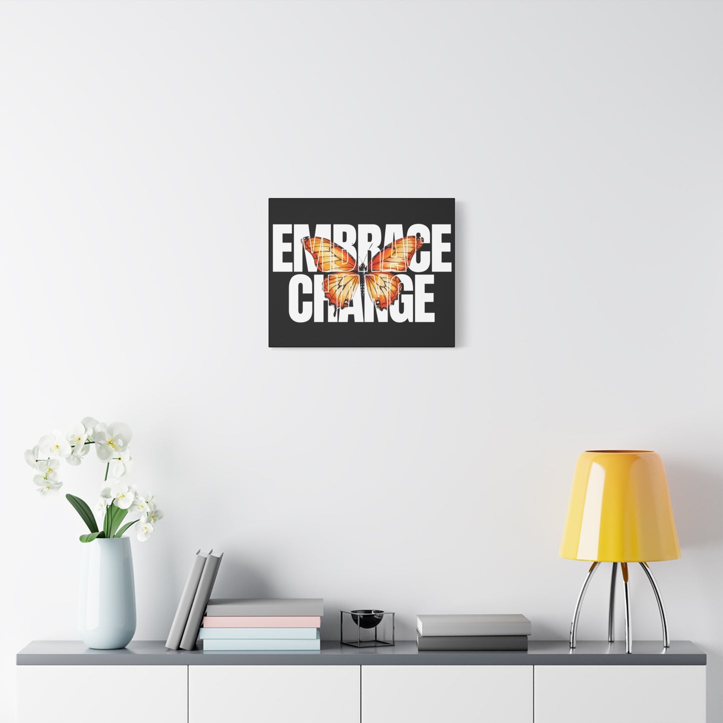 Butterfly Embrace Change Canvas Art, Motivational Wall Decor, Inspirational Gift for Home, Office, Art Print for Transformation