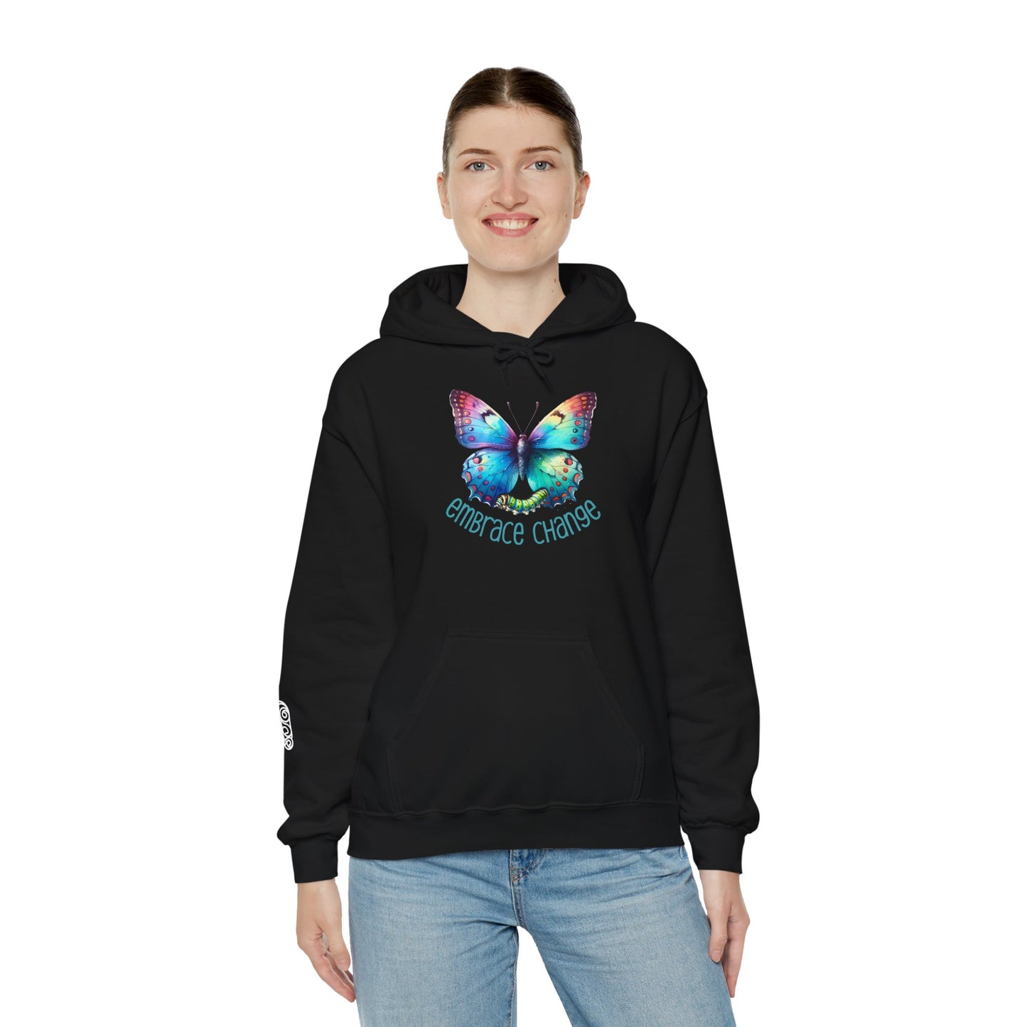 Butterfly Transformation Hoodie, Inspirational Change Sweatshirt, Metamorphosis Quote Jumper, Growth Encouragement Pullover, Positive - Quirkside Creations