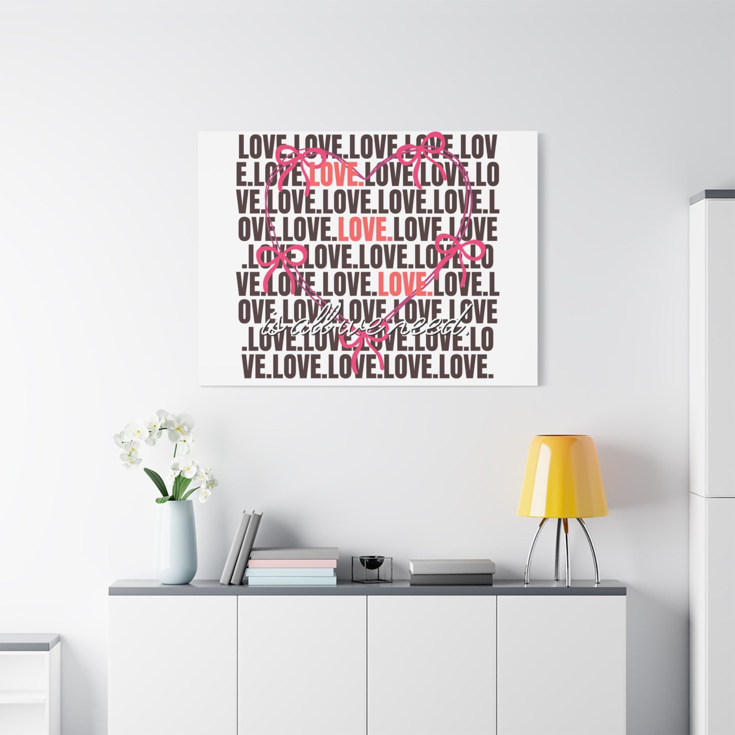 Love-Themed Canvas Art, Heart Wall Decor, Valentine's Gift, Romantic Home Decor, Engagement Present