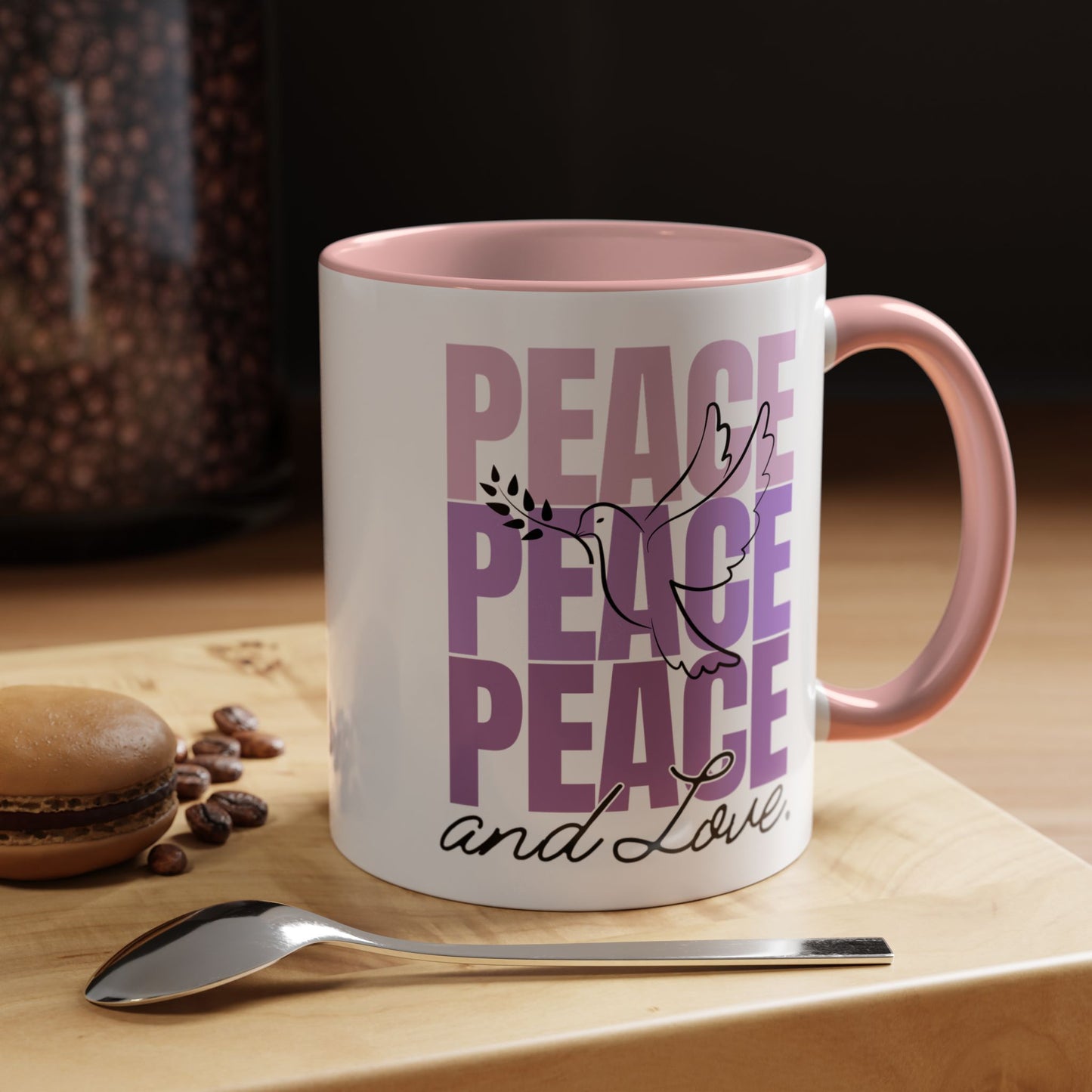 Peace and Love Accent Mug