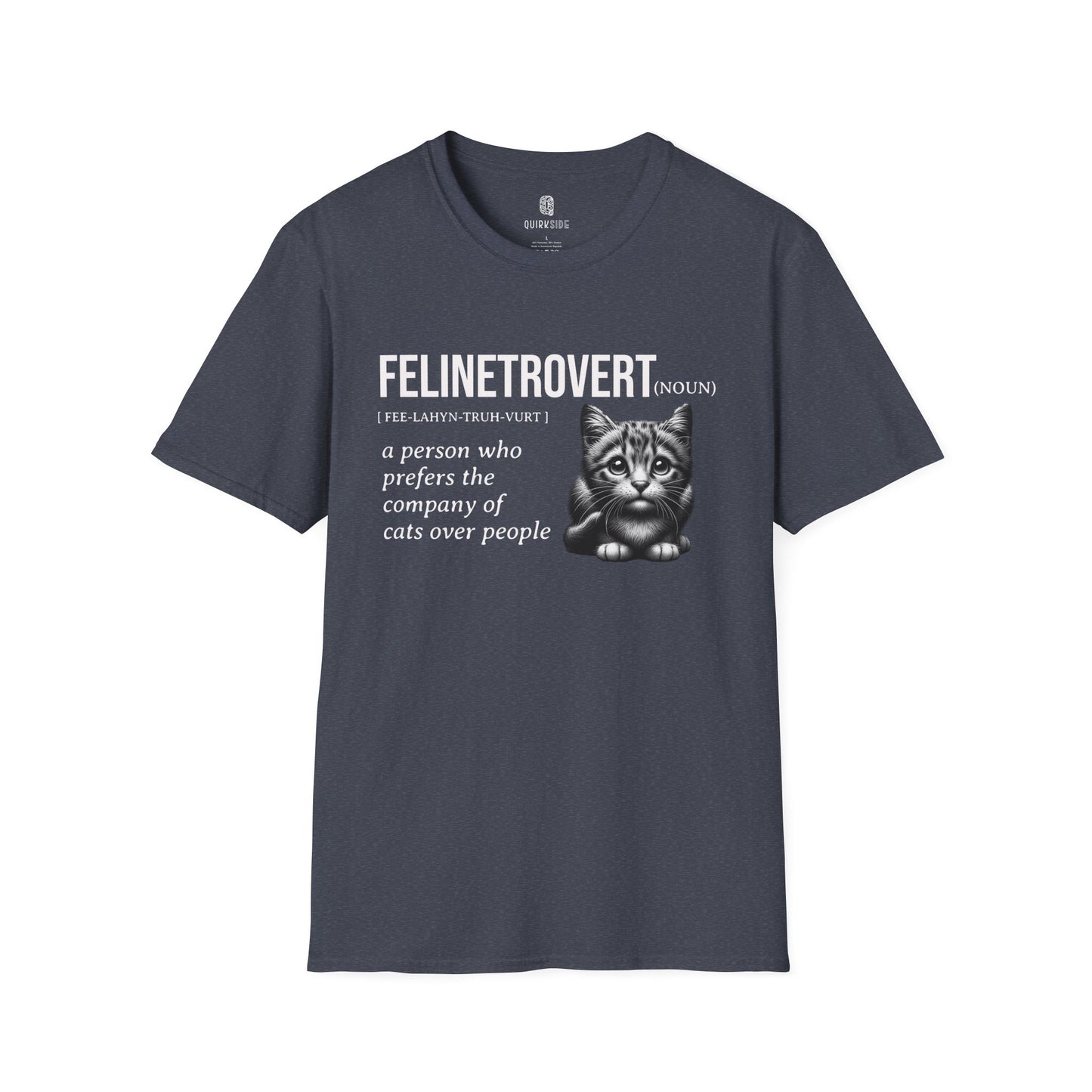 Cat Lover Unisex Softstyle T-Shirt, Cute Tee for Cat Lovers, Cat Lady Shirt, Funny Cat Tee, Cat Mom Gift, Cat Dad Shirt - Quirkside Creations