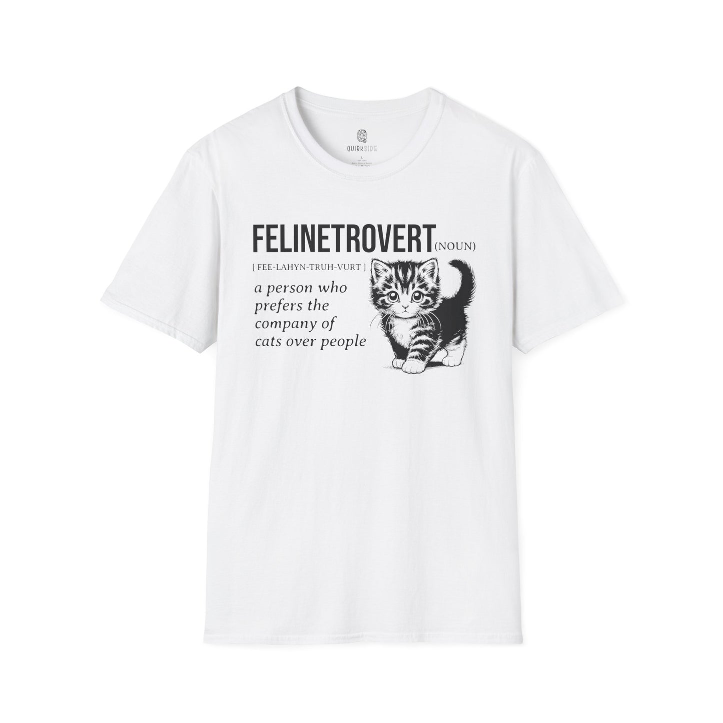 Cat Lover's Softstyle T-Shirt - Comfortable Tee for Feline Enthusiasts, Kitty Print Shirt, Animal Graphic Top, Cute Kitten T-Shirt, Pet - Quirkside Creations