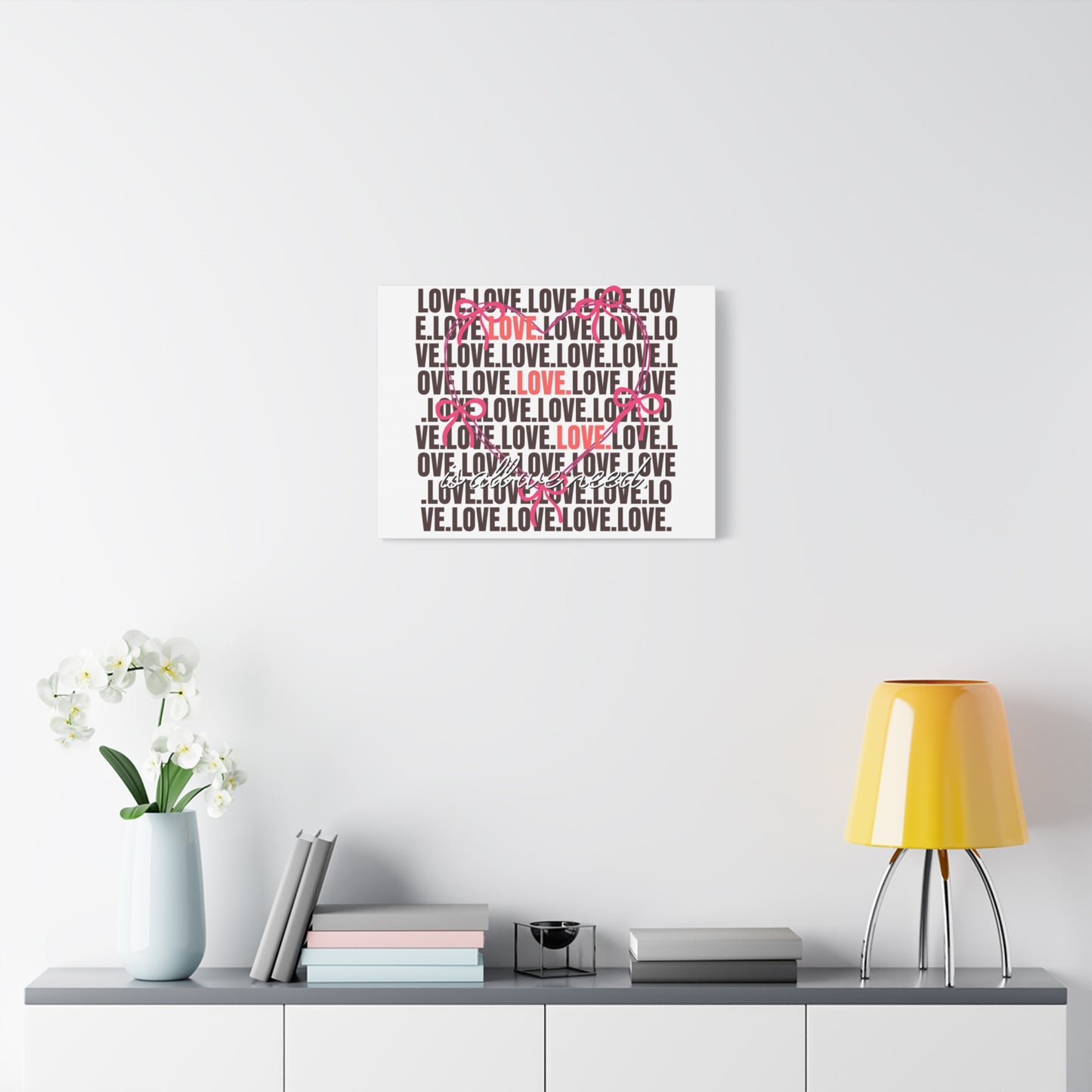 Love-Themed Canvas Art, Heart Wall Decor, Valentine's Gift, Romantic Home Decor, Engagement Present