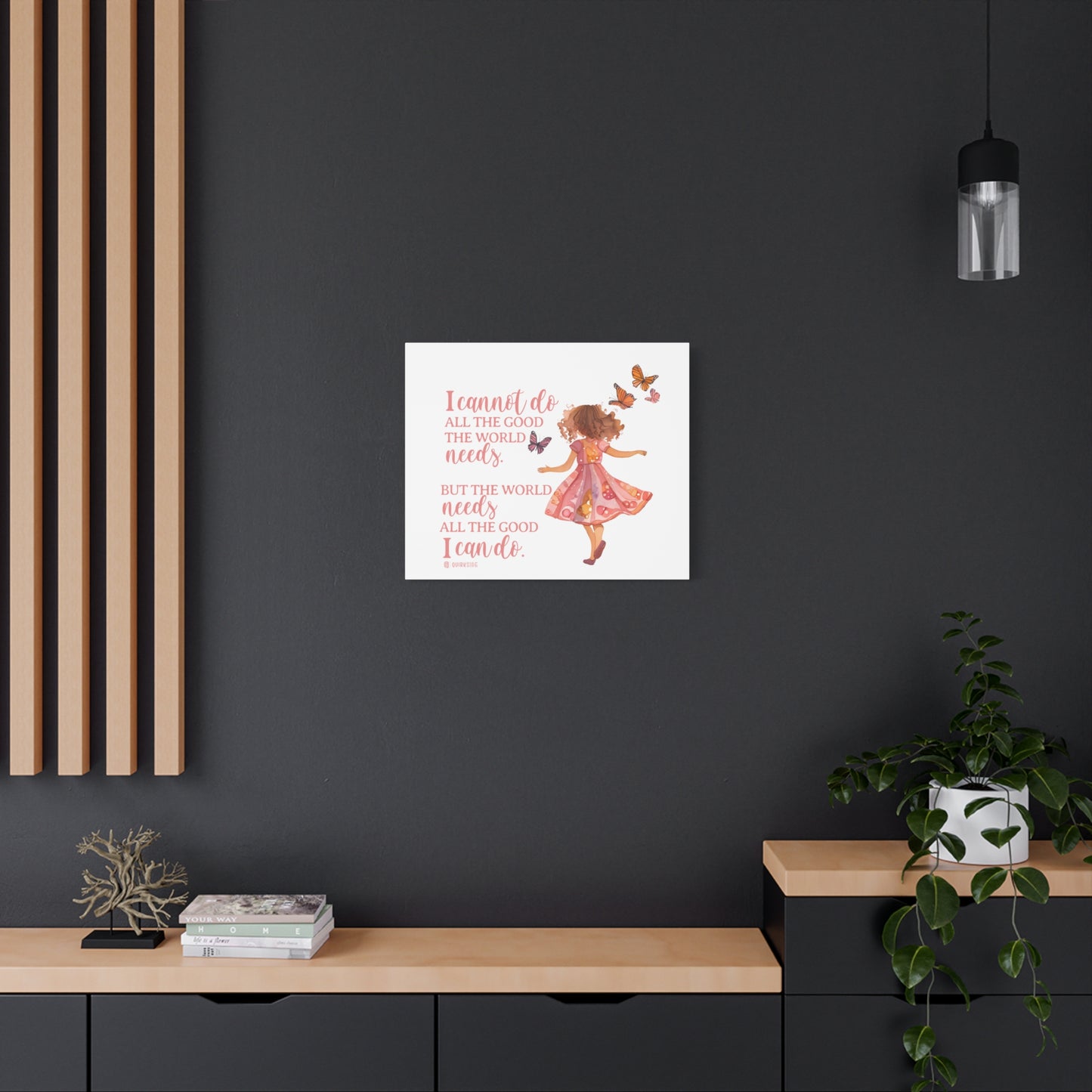 Inspirational Wall Art Canvas, Motivational Home Decor, Butterfly Quote Print, Gift for Her, Positive Vibes Wall Decor