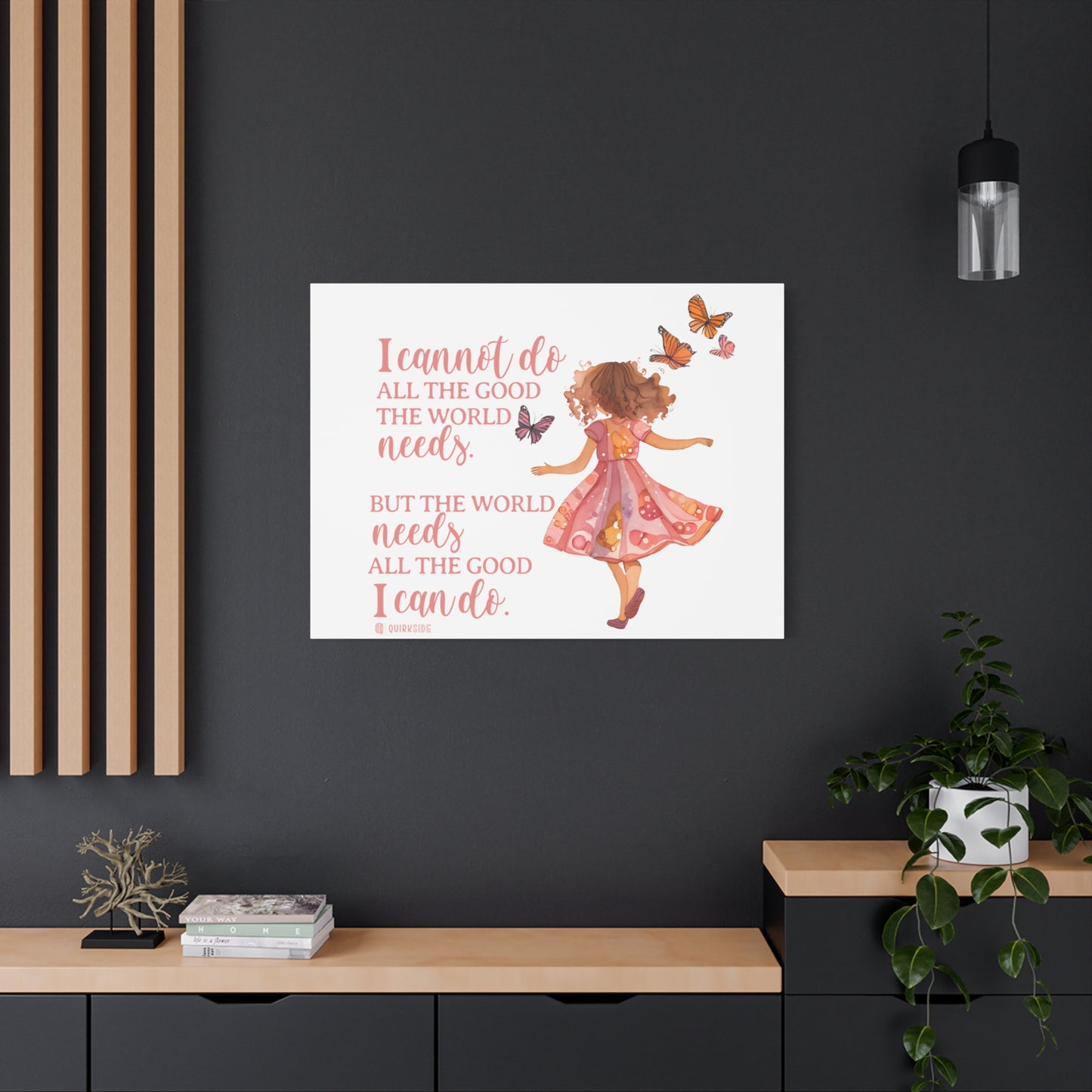 Inspirational Wall Art Canvas, Motivational Home Decor, Butterfly Quote Print, Gift for Her, Positive Vibes Wall Decor