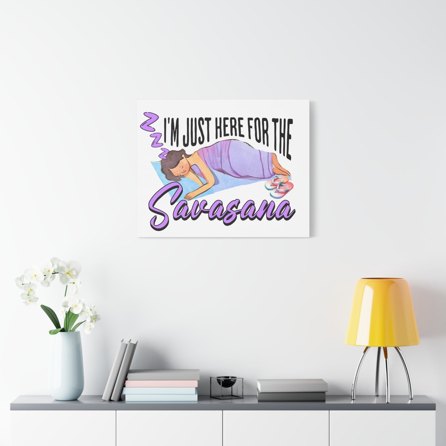 Savasana Wall Art, Yoga Decor, Relaxation Canvas, Mindfulness Gift, Bedroom Art, Unique Yoga Print, Meditation Decor