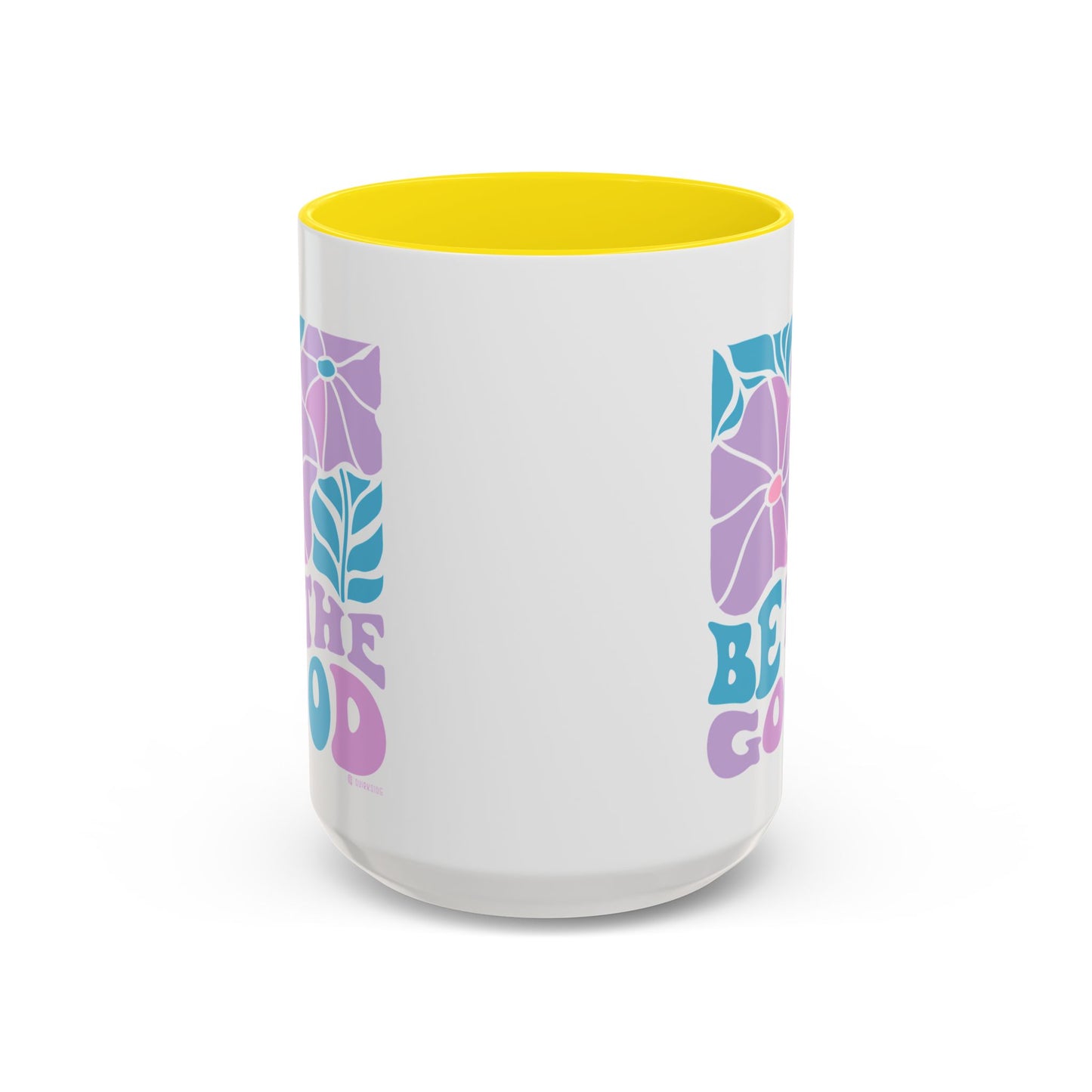 Accent Coffee Mug | 'Be the Good' Floral Design | Inspirational Mug, Gift for Her, Office Mug, Coffee Lover Gift, Home Decor