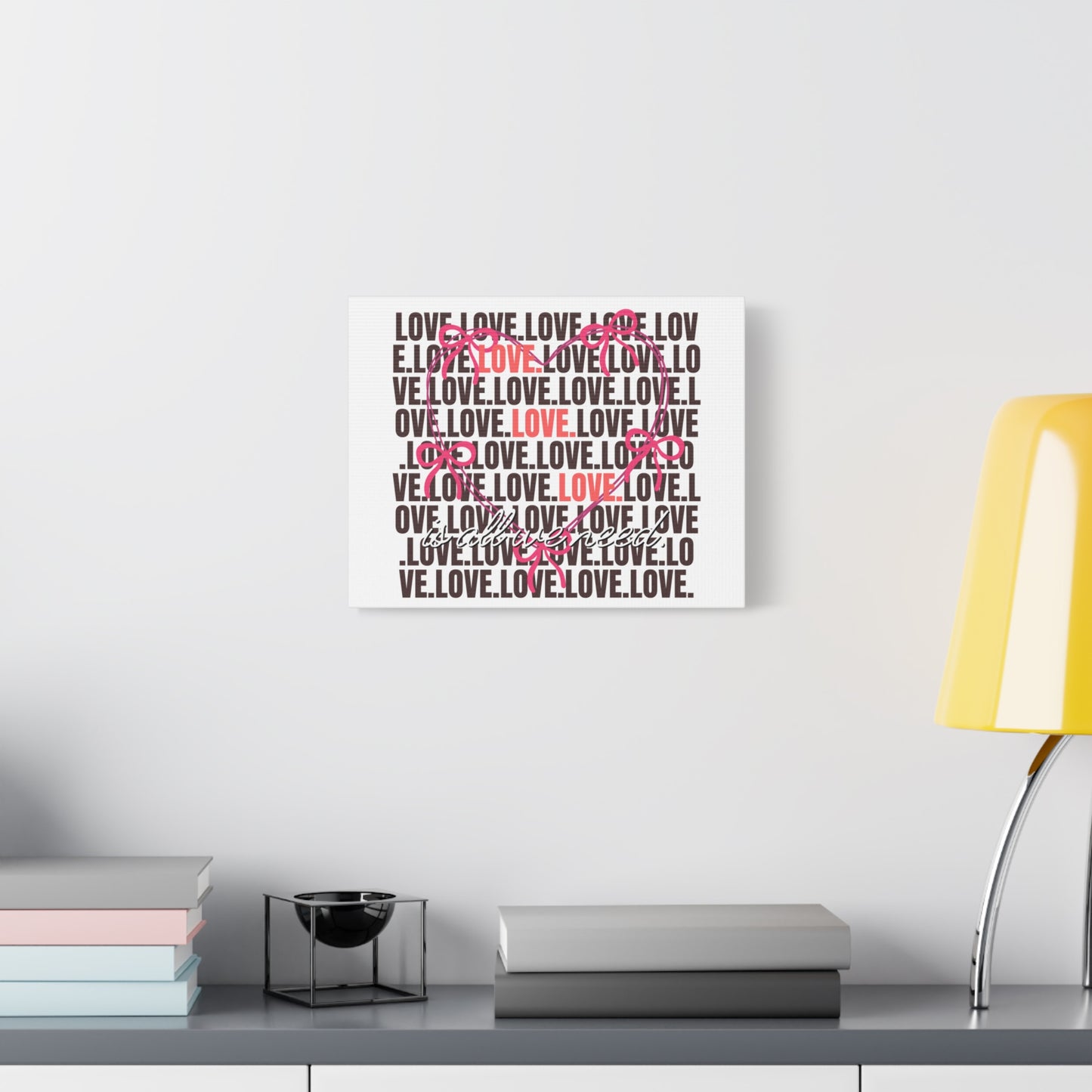 Love-Themed Canvas Art, Heart Wall Decor, Valentine's Gift, Romantic Home Decor, Engagement Present
