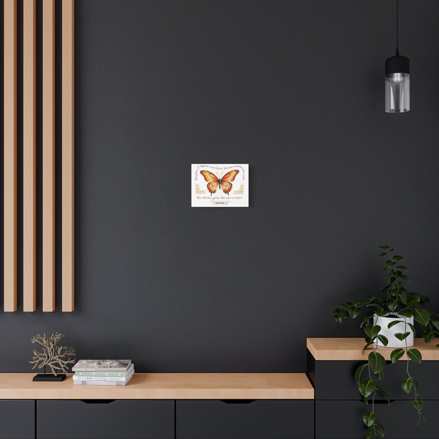 Butterfly Wall Art, Inspirational Canvas Print, Christian Home Decor, Gift for Religious Celebrations, Motivational Artwork