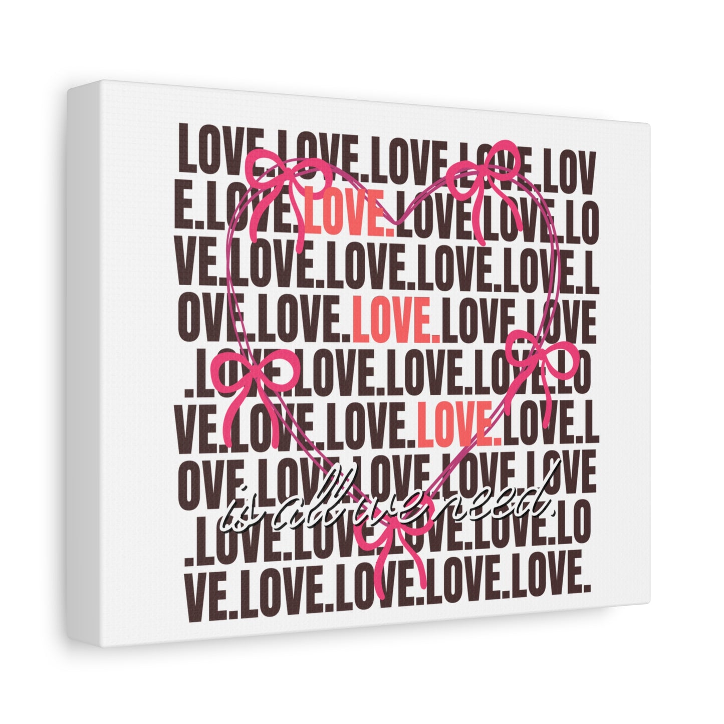 Love-Themed Canvas Art, Heart Wall Decor, Valentine's Gift, Romantic Home Decor, Engagement Present