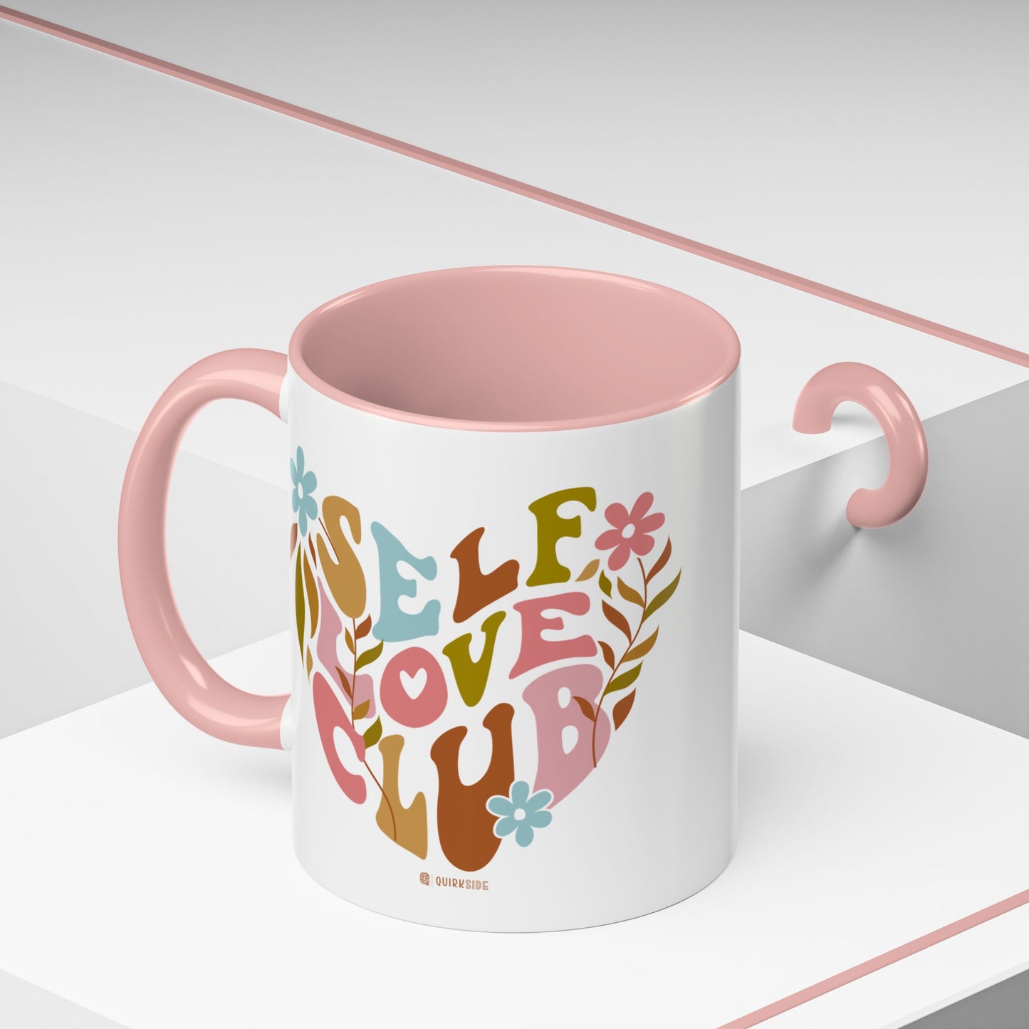 Self Love Club Coffee Mug - Empowering Floral Design, Great for Gifts, Self-Care, Friends, Motivational Mugs