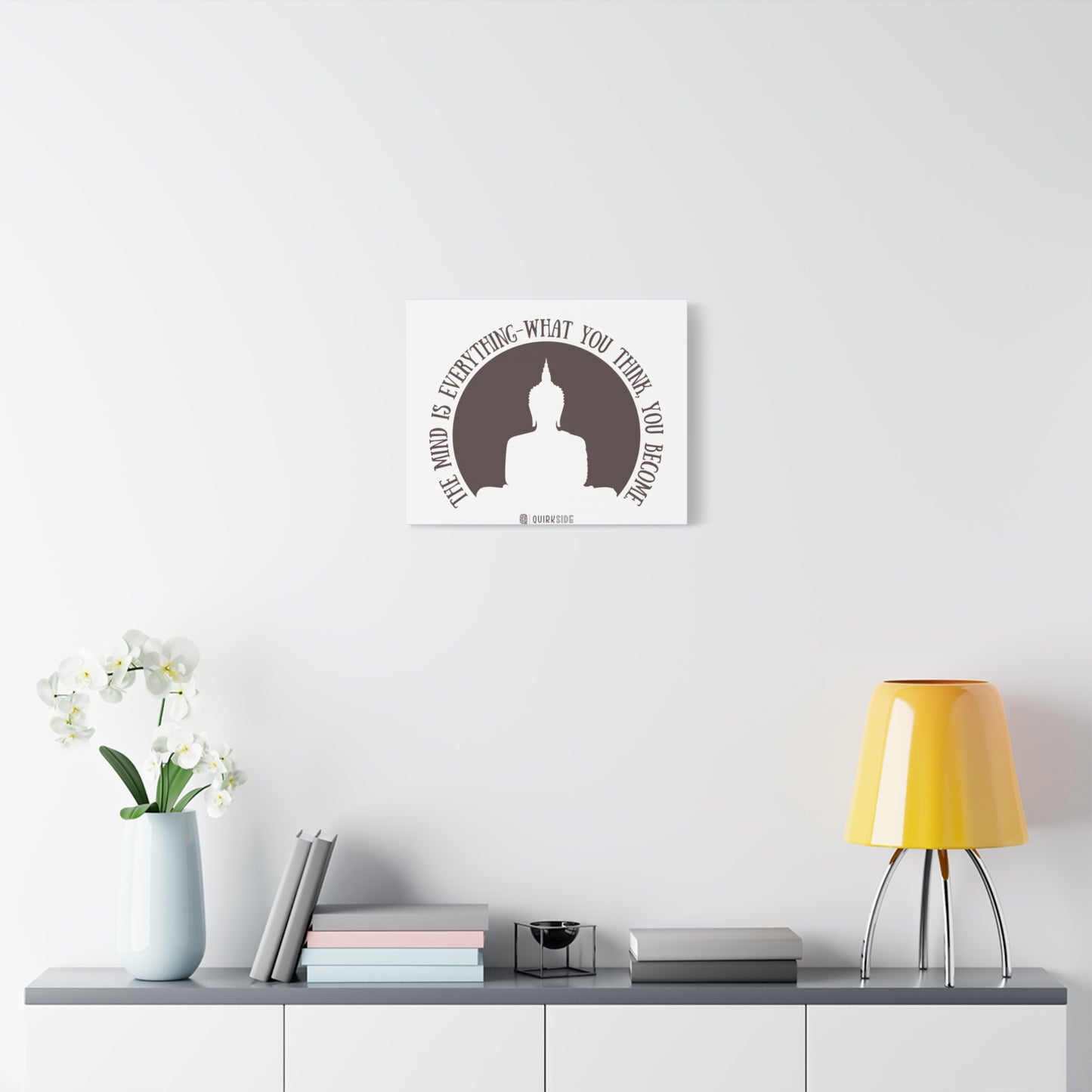 Mindfulness Buddha Canvas Art, Inspirational Wall Decor, Meditation Quote Print, Zen Home Decor, Gift for Yogis and Mindfulness Lovers
