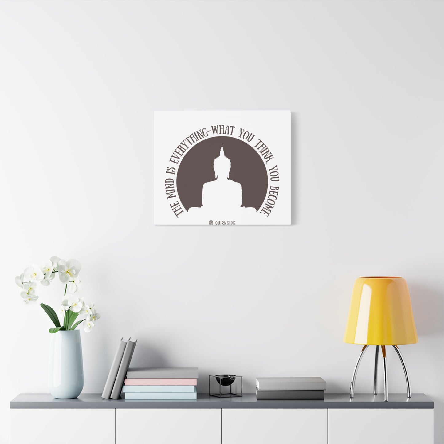 Mindfulness Buddha Canvas Art, Inspirational Wall Decor, Meditation Quote Print, Zen Home Decor, Gift for Yogis and Mindfulness Lovers