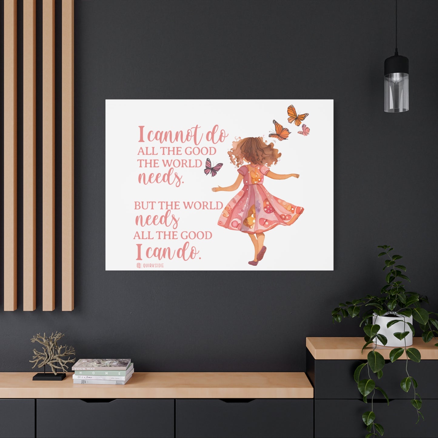 Inspirational Wall Art Canvas, Motivational Home Decor, Butterfly Quote Print, Gift for Her, Positive Vibes Wall Decor