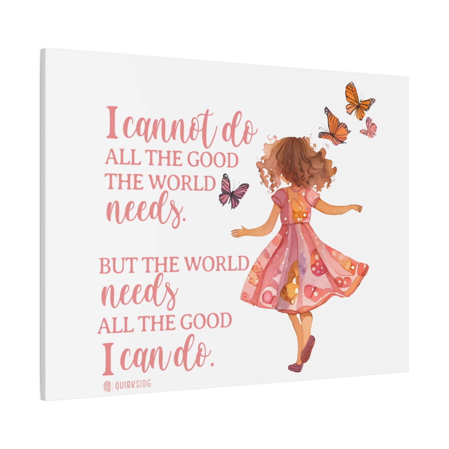 Inspirational Wall Art Canvas, Motivational Home Decor, Butterfly Quote Print, Gift for Her, Positive Vibes Wall Decor