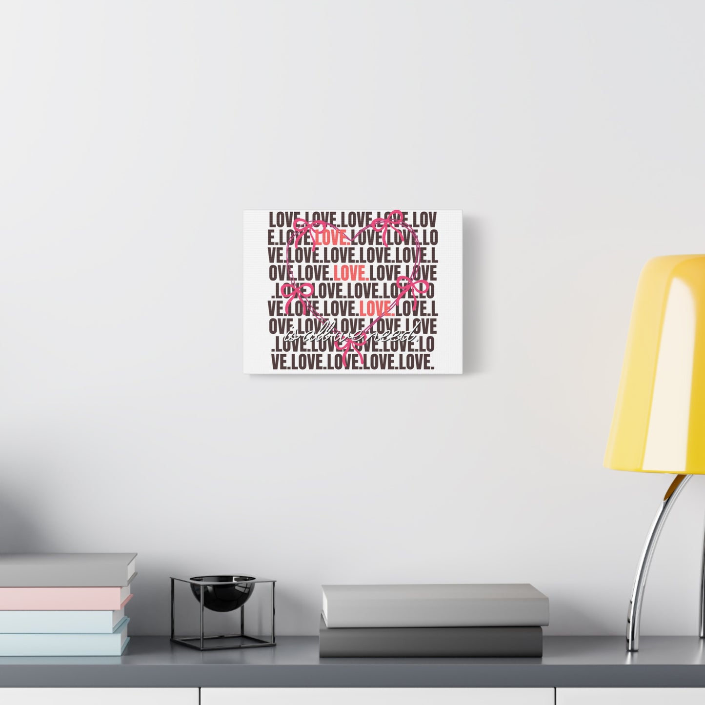 Love-Themed Canvas Art, Heart Wall Decor, Valentine's Gift, Romantic Home Decor, Engagement Present