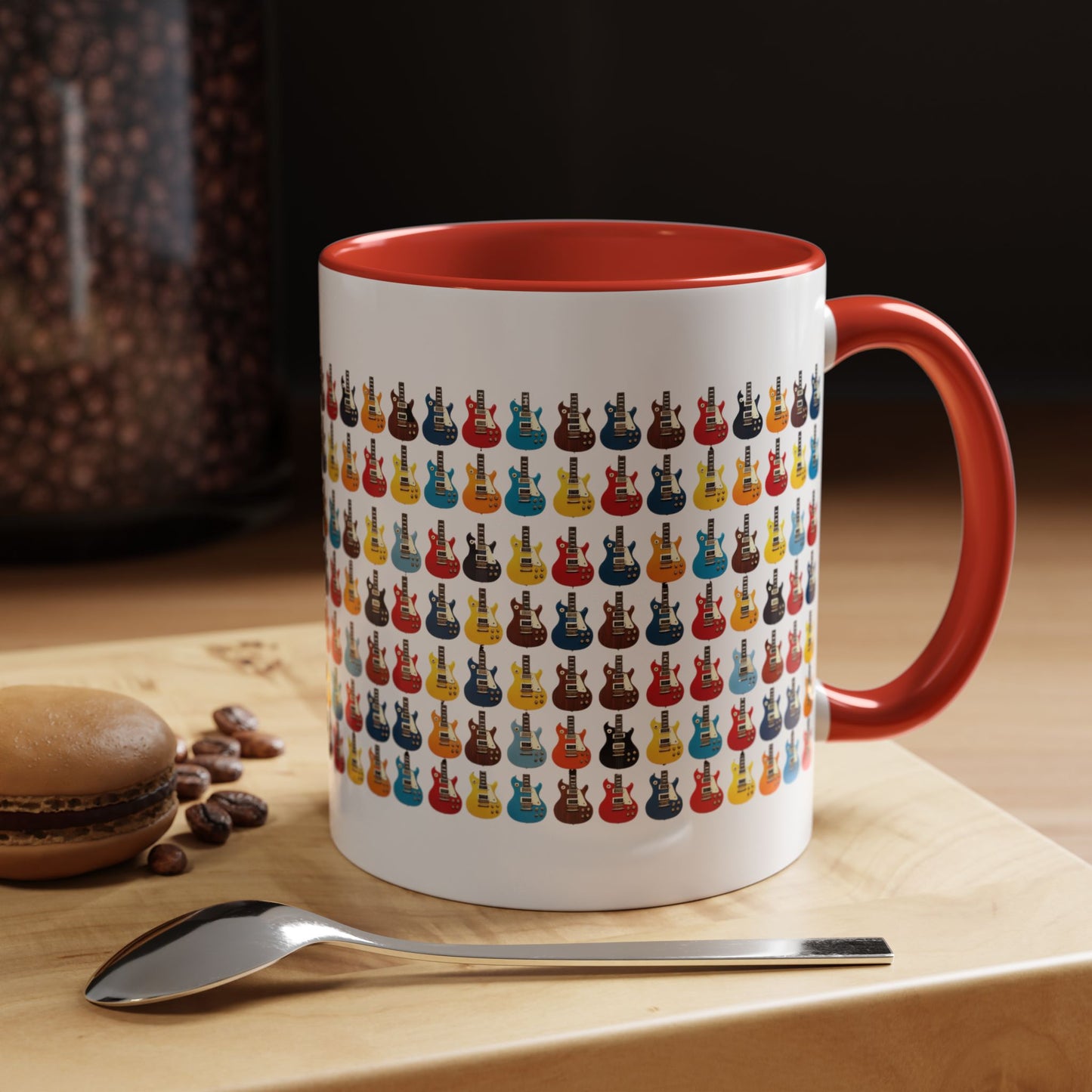 Coffee Mug - Wall of Guitars Design - Music Lover Gift