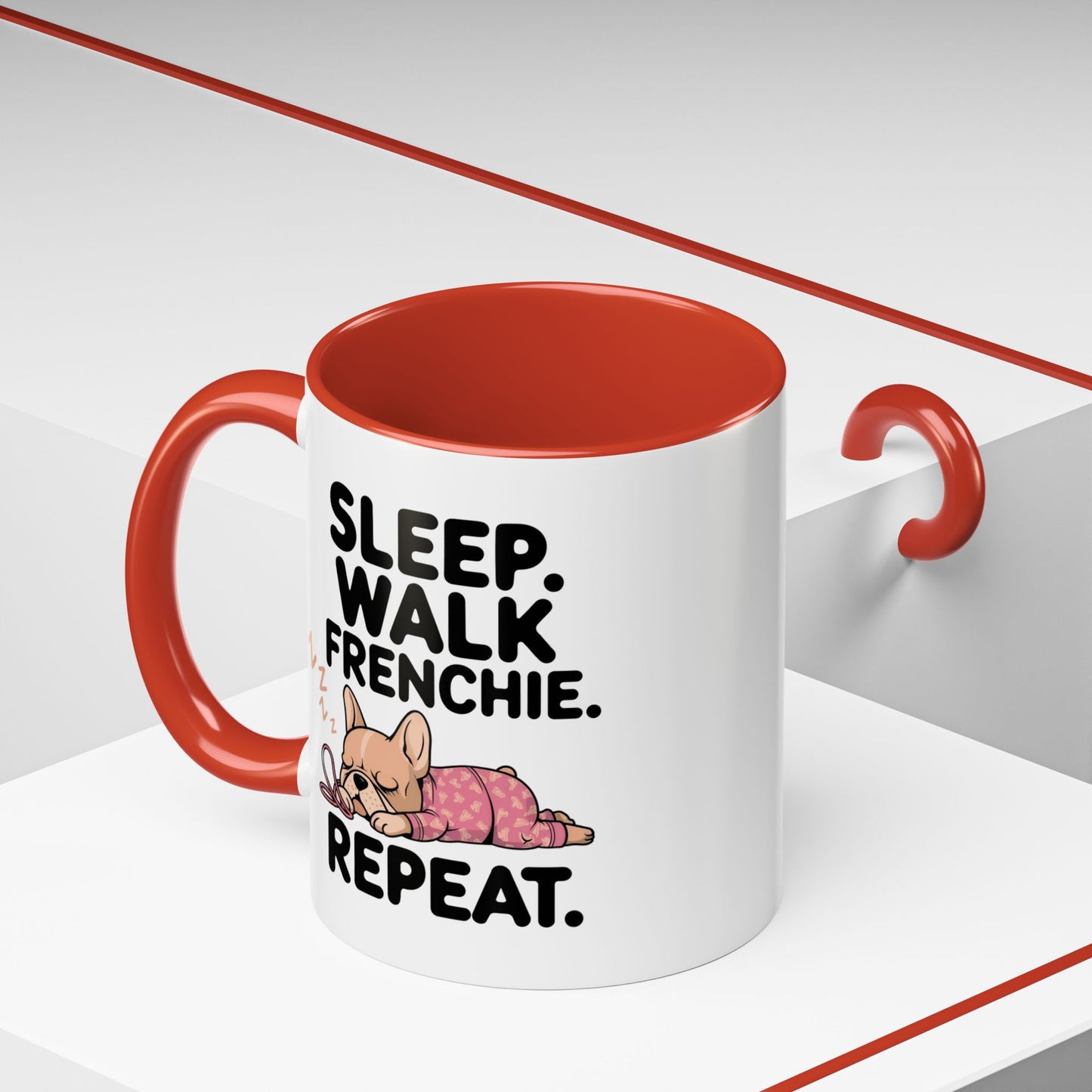 French Bulldog Coffee Mug with Cute Sleepy Design, Dog Lover Gift, Humorous Mug, Pet Owner Essentials, Frenchie Appreciation