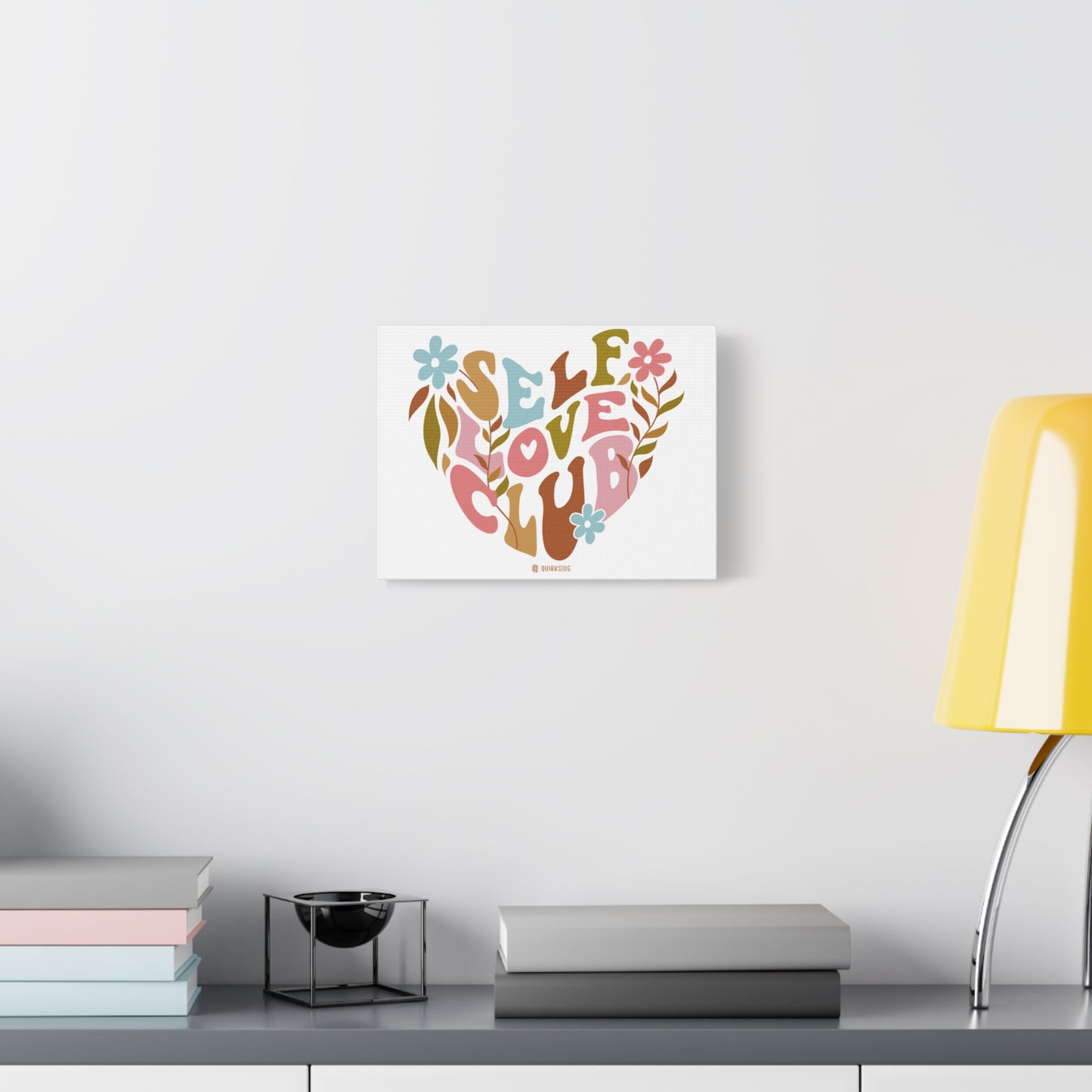 Self Love Club Canvas Art | Inspirational Wall Decor, Gift for Friends, Home and Office Decoration, Positive Vibes